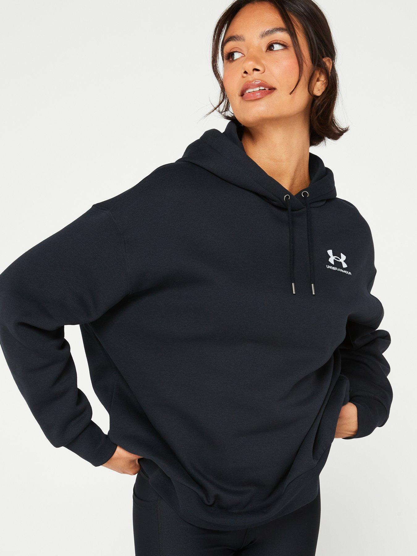 under-armour-womens-training-essentials-fleece-hoodie-blackwhitedetail