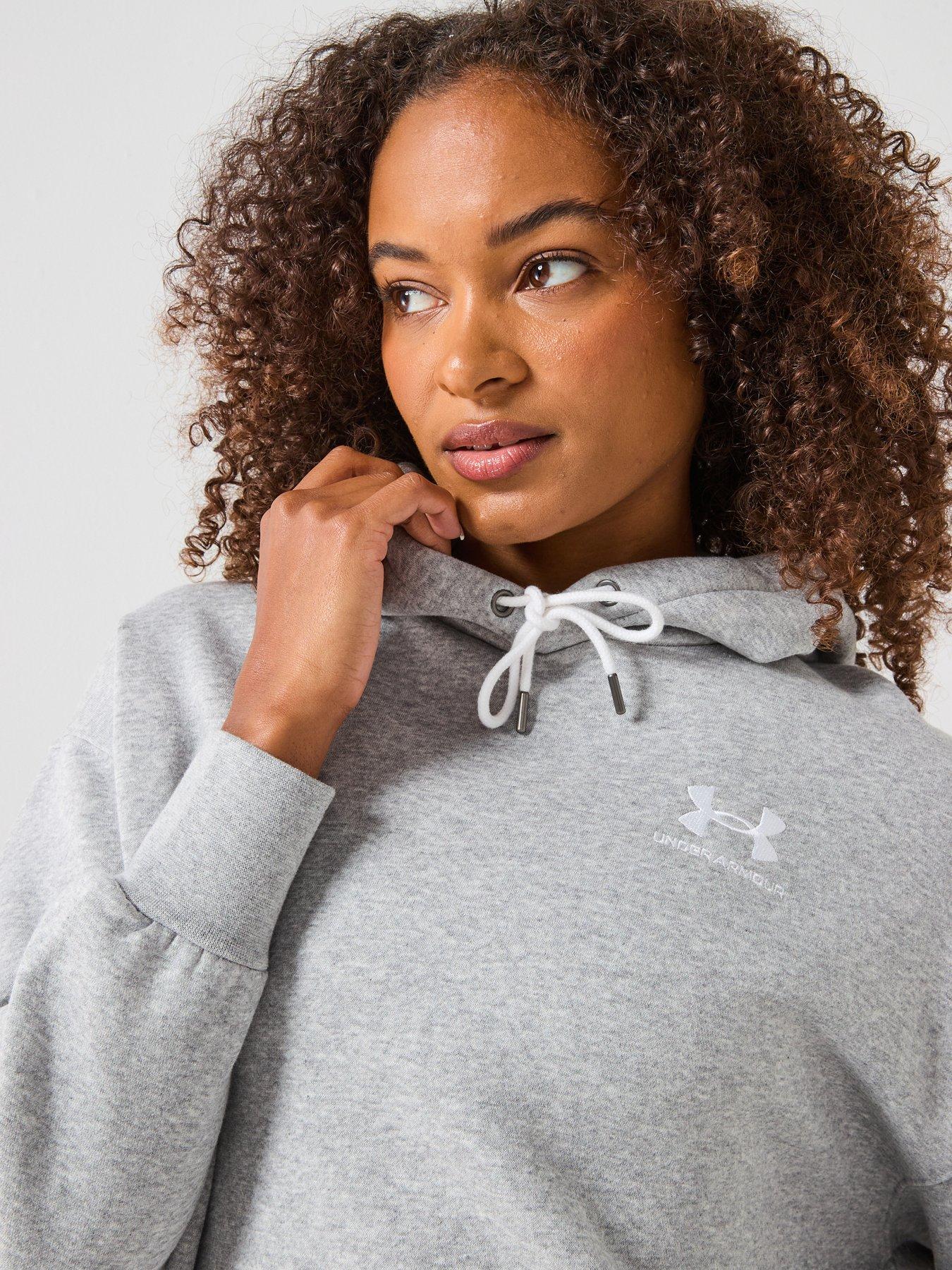 Image 4 of 6 of UNDER ARMOUR Training Essentials Fleece Hoodie - Light Grey