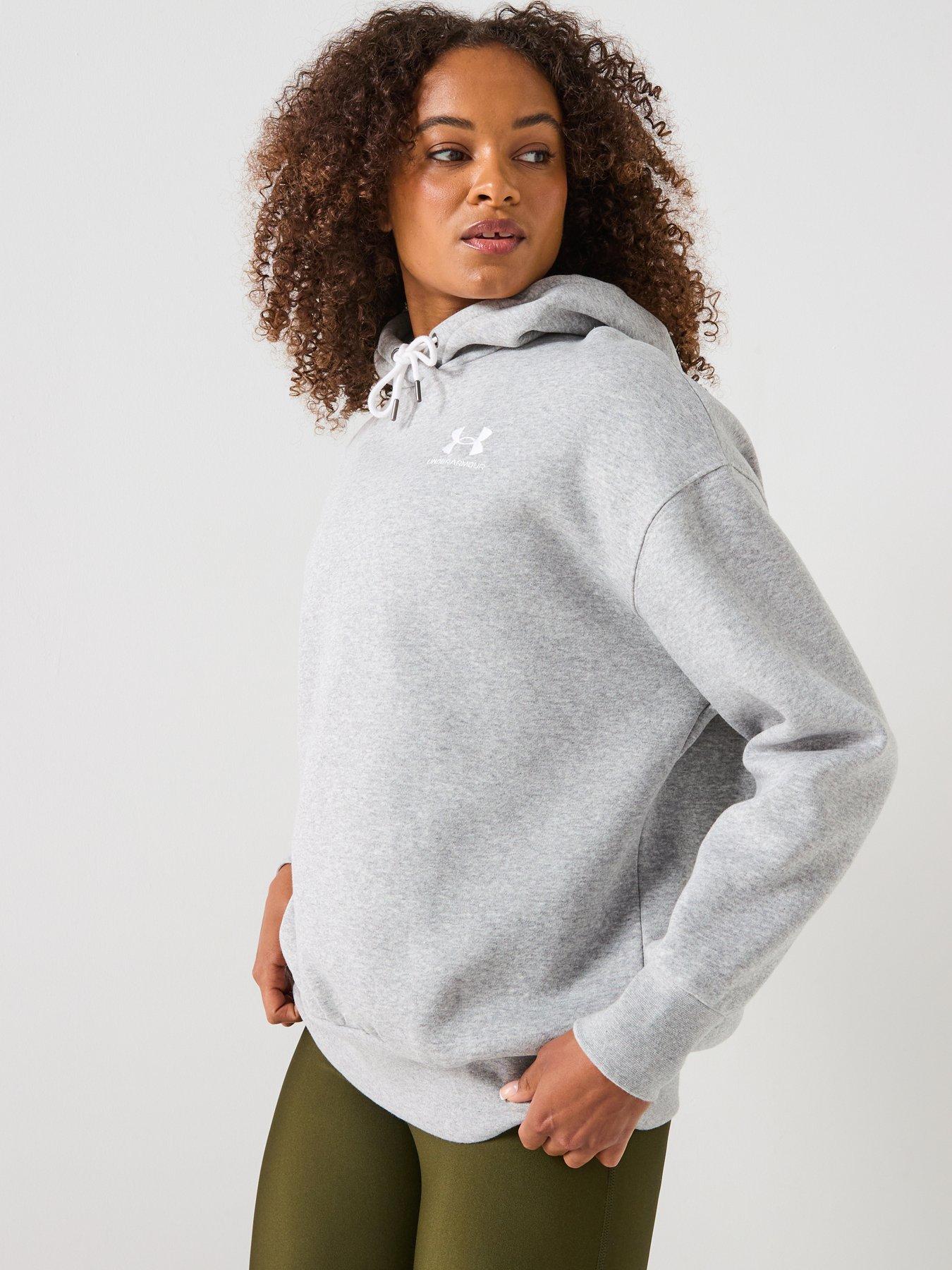 Image 5 of 6 of UNDER ARMOUR Training Essentials Fleece Hoodie - Light Grey