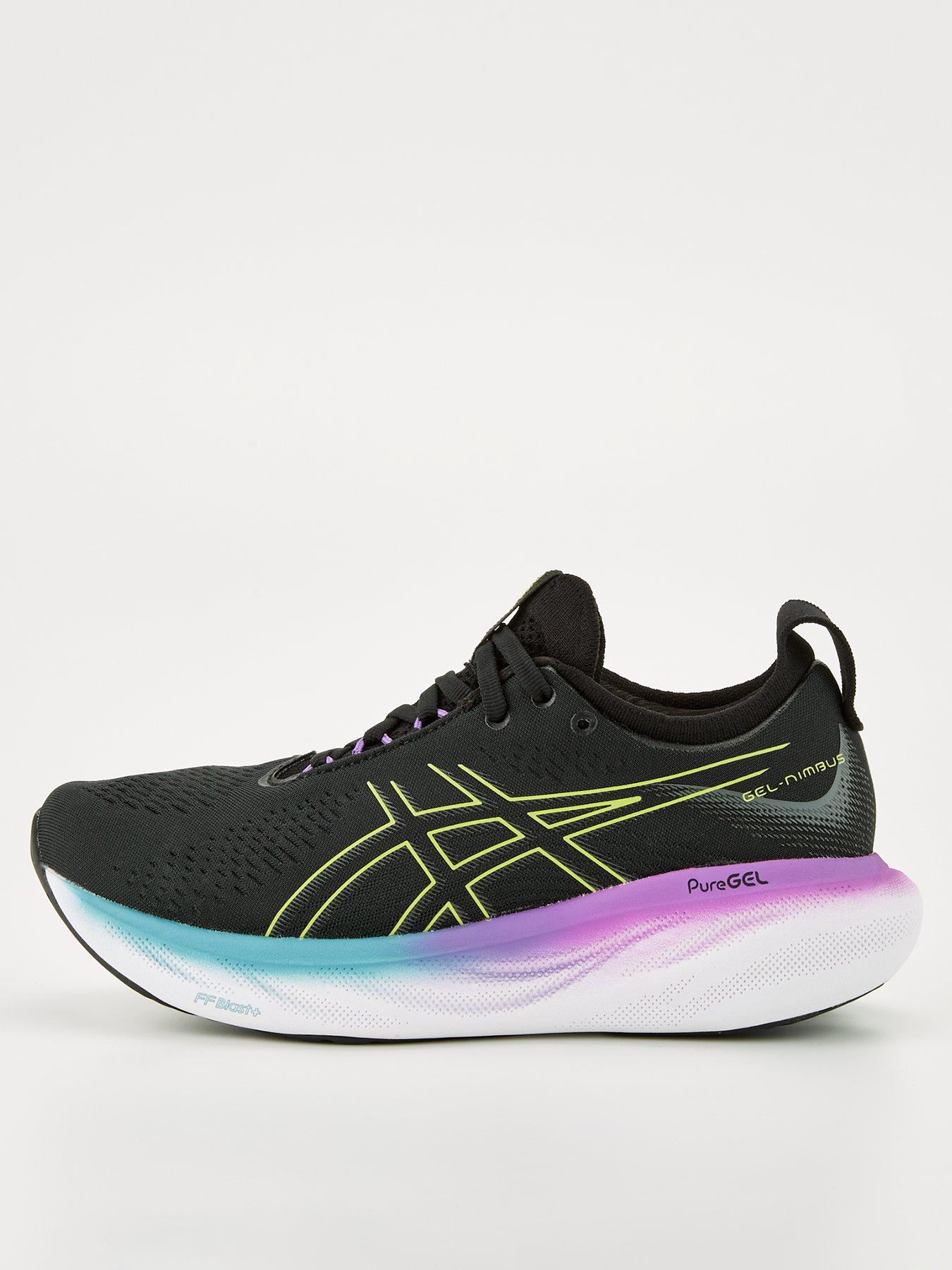 Asics black on sale womens trainers