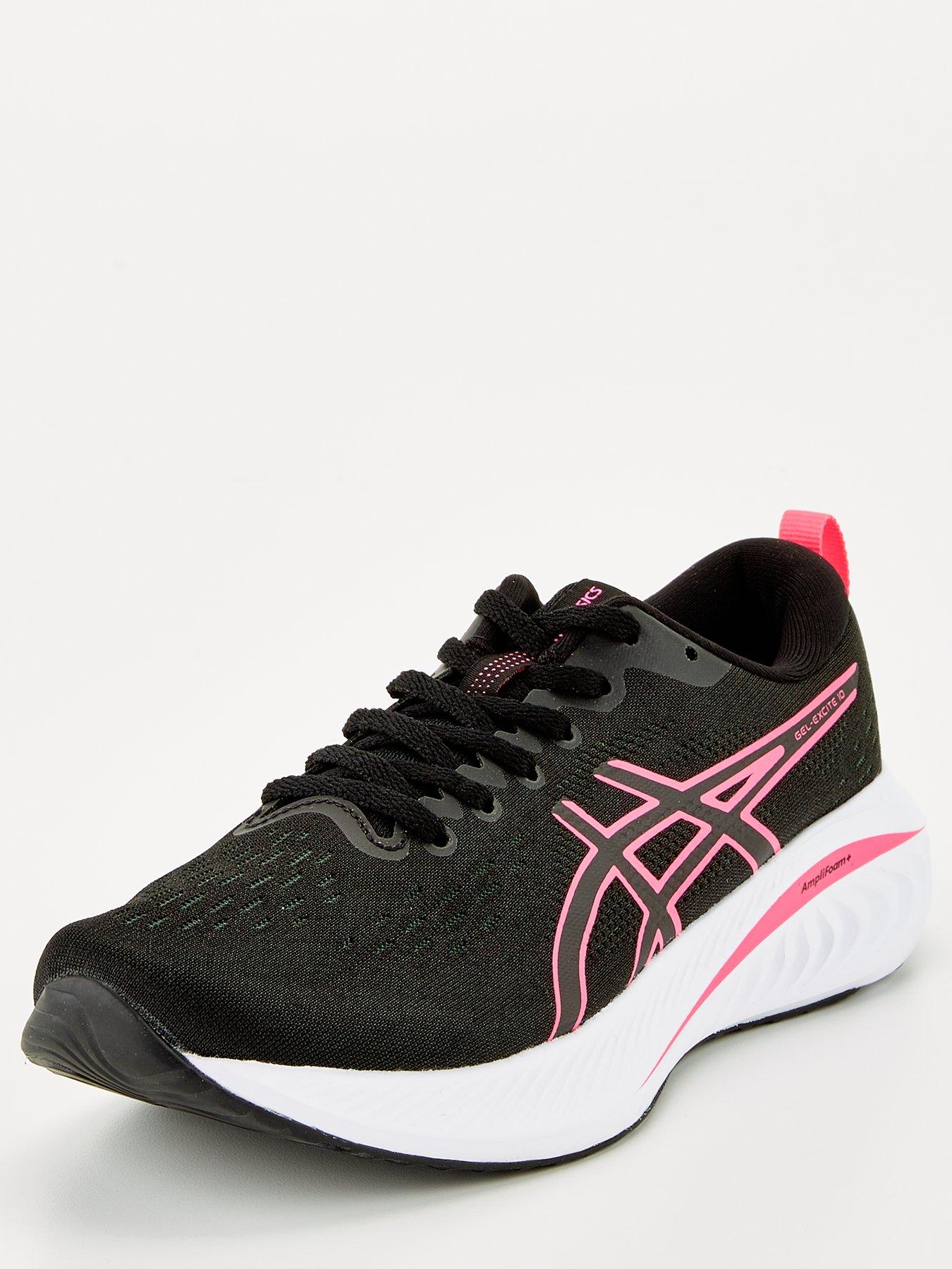 Asics black store and pink trainers