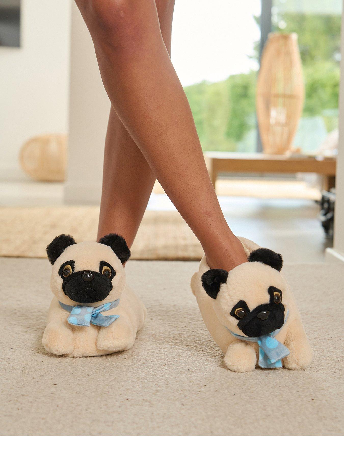 Boys pug slippers best sale