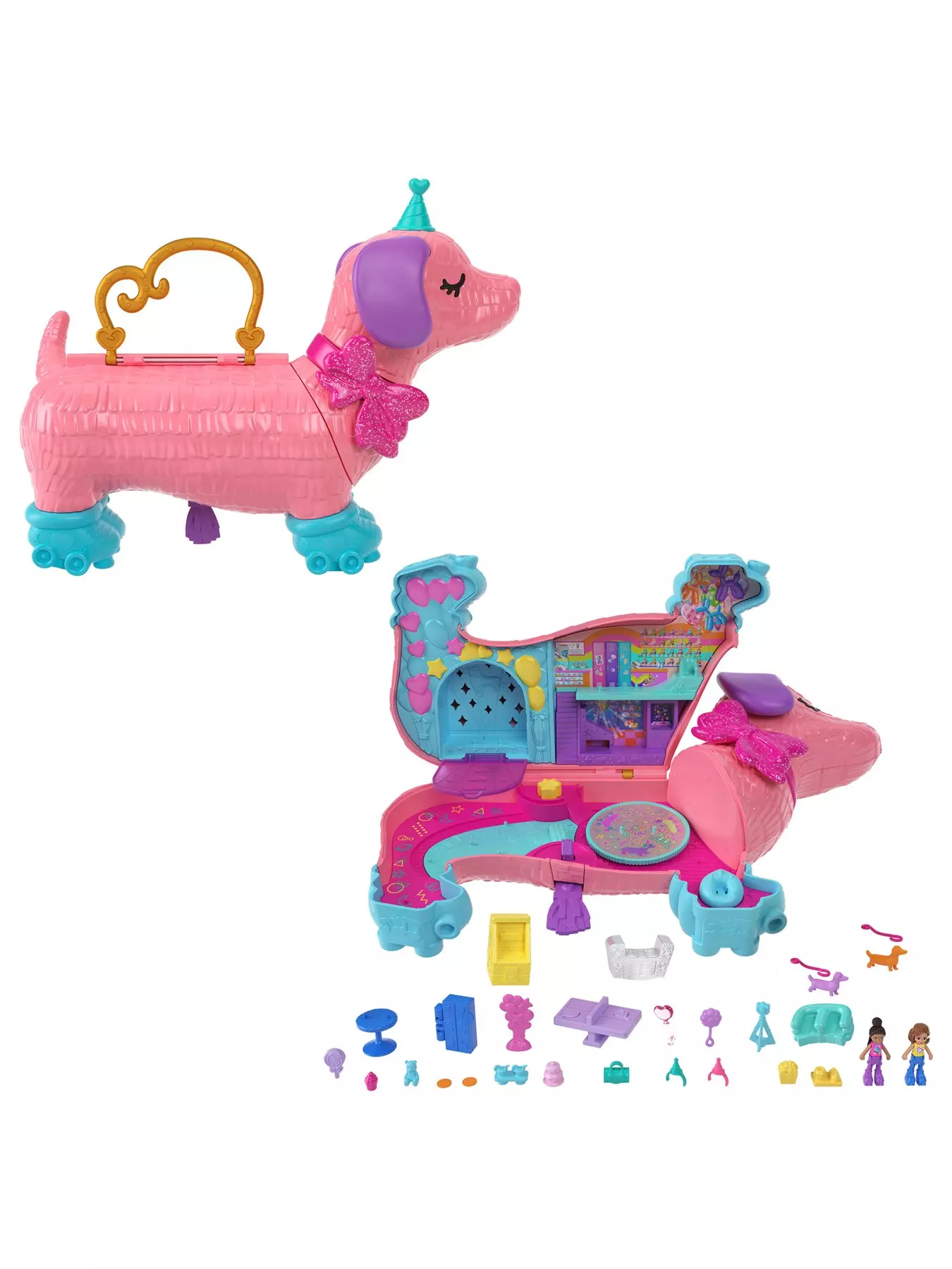 Polly Pocket Llama Music Party Compact, Travel Toy with 2 Micro Dolls & Pet  Llamas, Outdoor Playset 