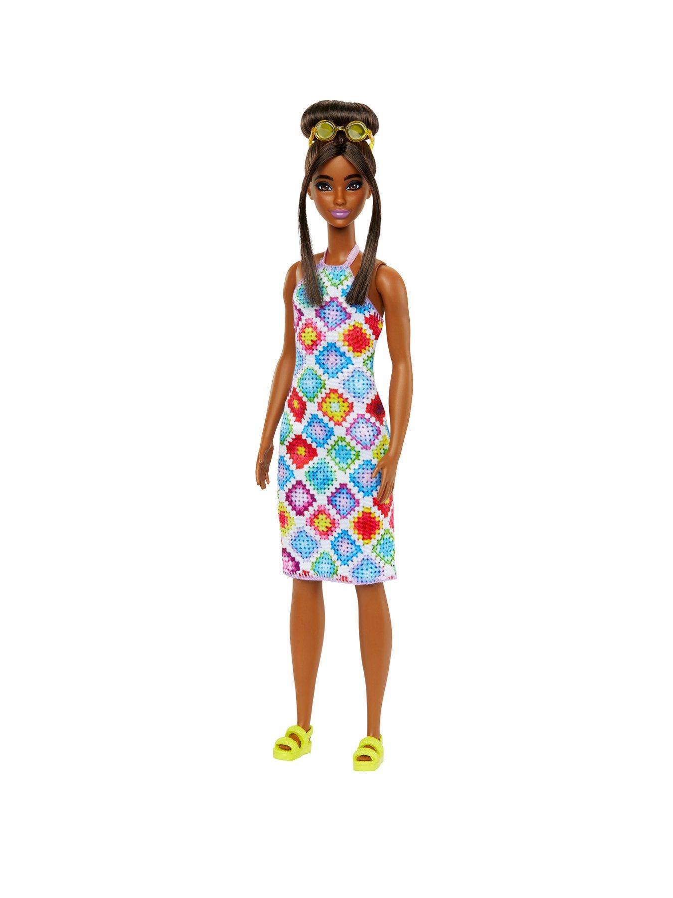 barbie-fashionista-doll-210-with-bun-and-crochet-halter-dress