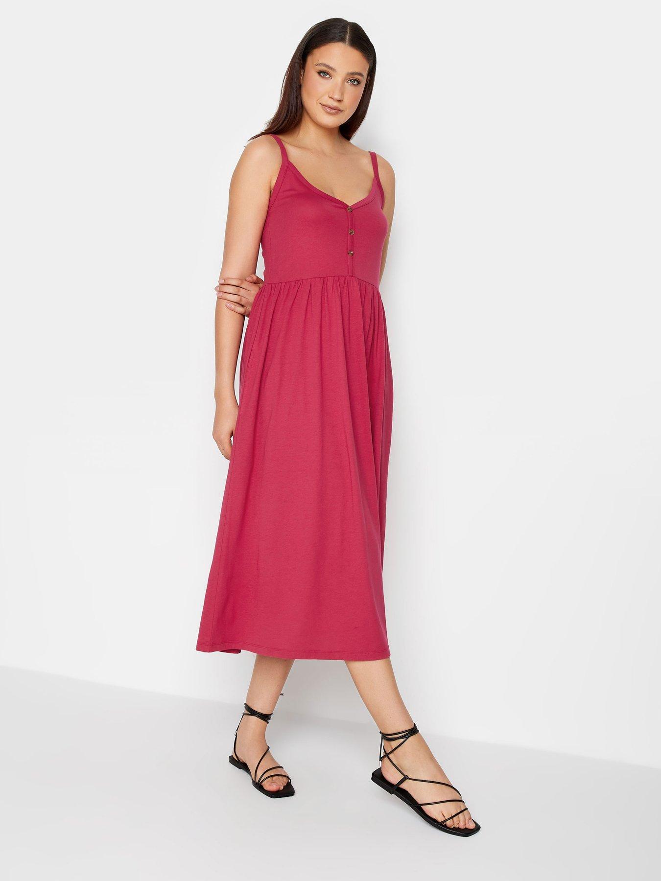 long-tall-sally-long-tall-sally-magenta-button-through-cami-dress-with-pocketsback