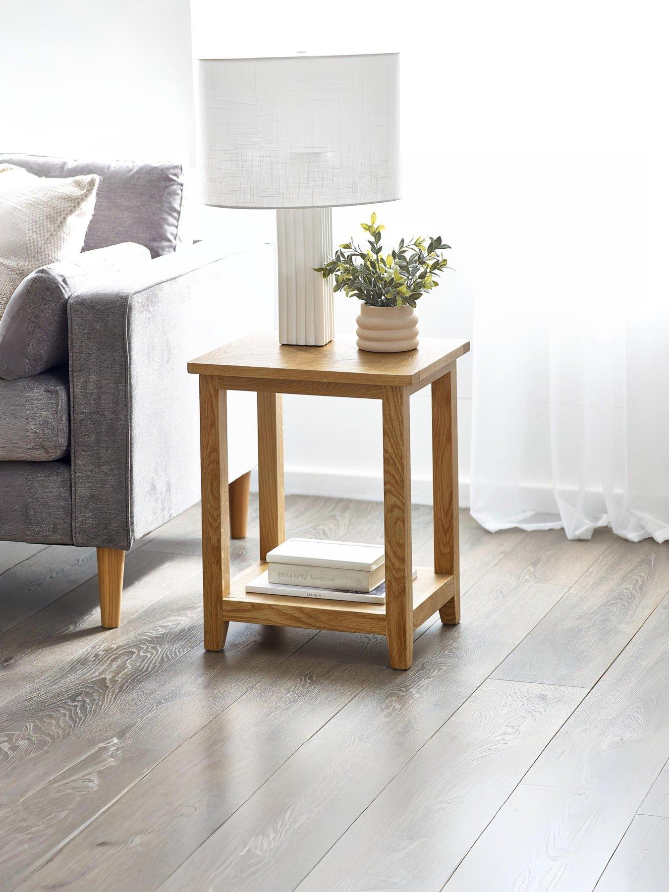 Julian Bowen Mallory Ready Assembled Solid Oak/Oak Veneer Lamp Table - FSC® Certified