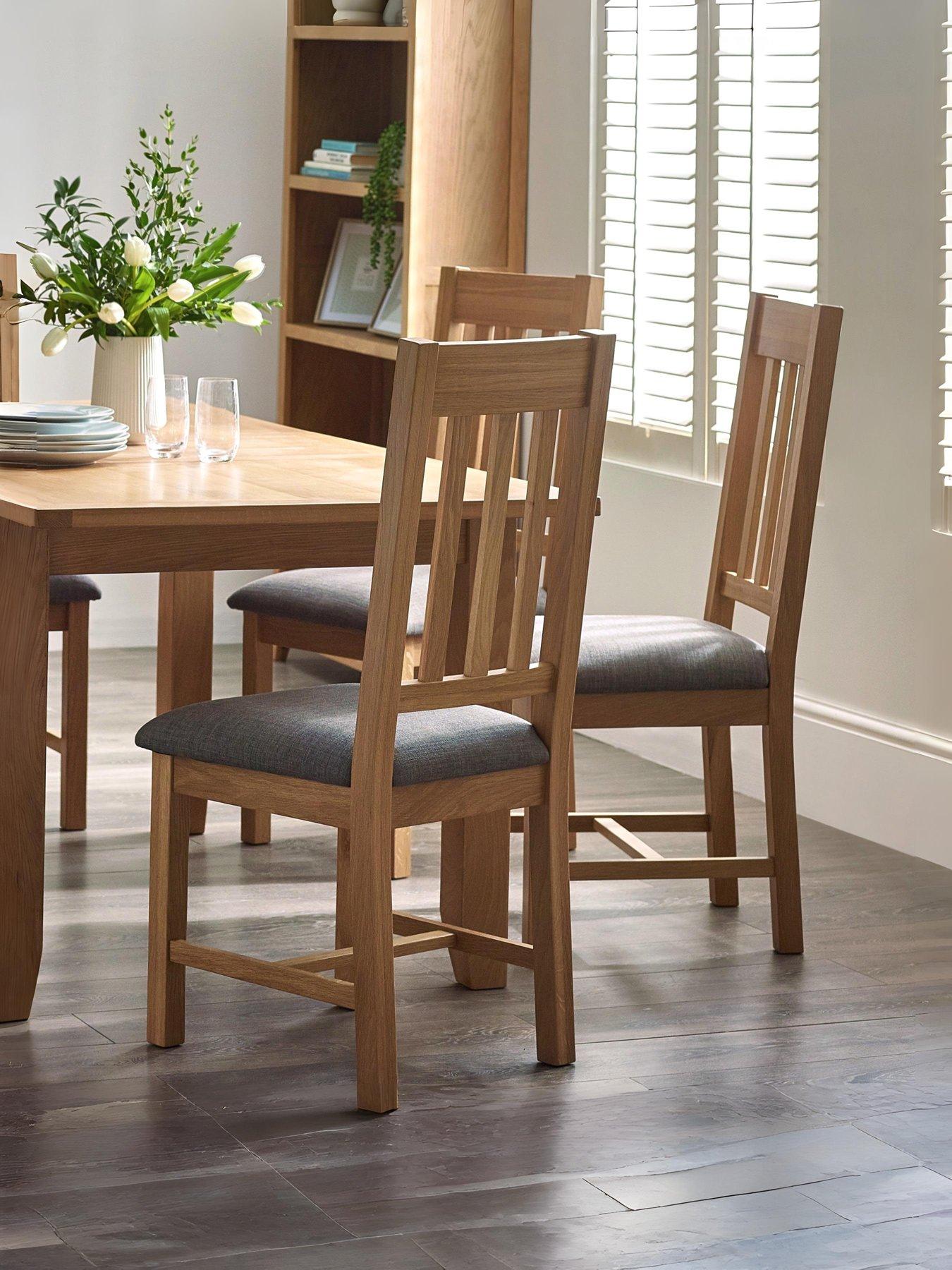 Julian Bowen Mallory Set of 2 Solid Oak/Oak Veneer Dining Chairs - FSC® Certified