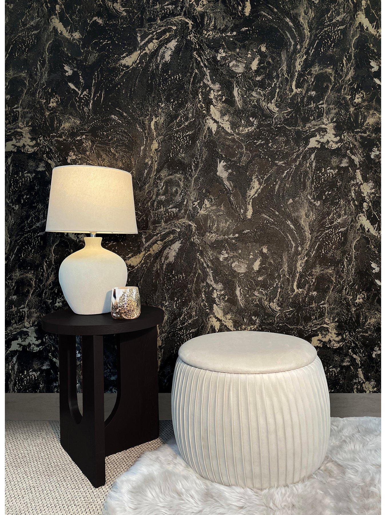 Image 1 of 3 of Rasch Sienna Marble&nbsp;Wallpaper - Black
