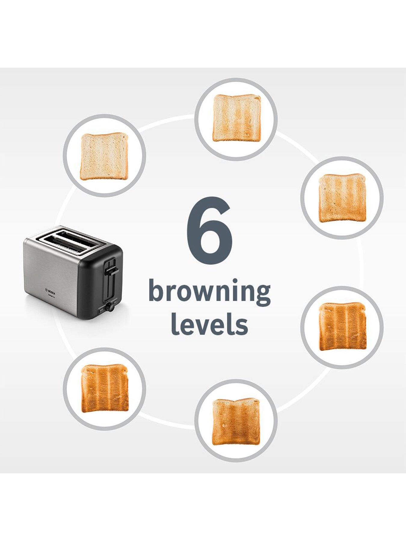Image 5 of 7 of Bosch DesignLine TAT3P420GB 2-Slice&nbsp;Toaster with 6 variable browning levels&nbsp;- Stainless Steel