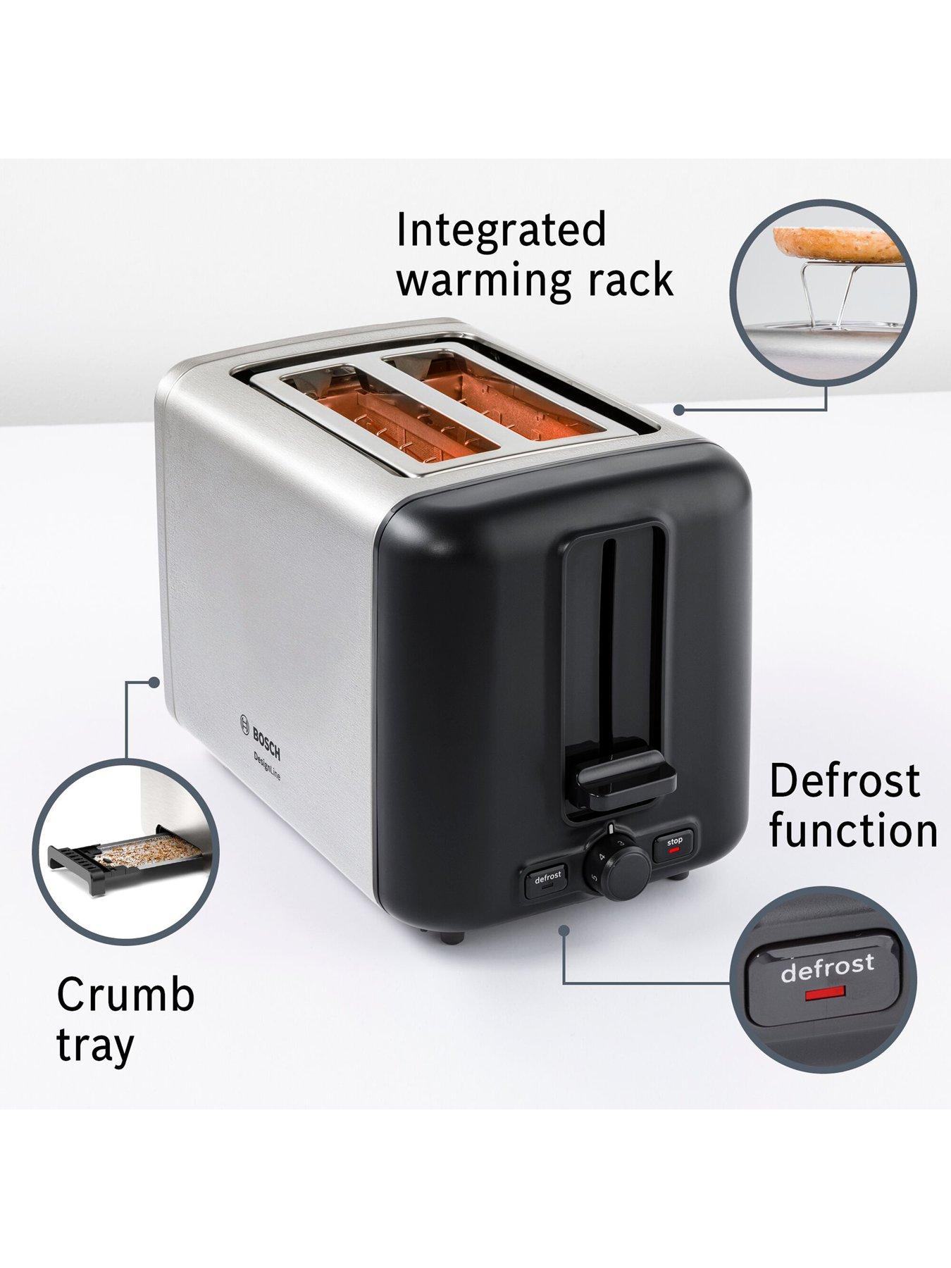Image 6 of 7 of Bosch DesignLine TAT3P420GB 2-Slice&nbsp;Toaster with 6 variable browning levels&nbsp;- Stainless Steel