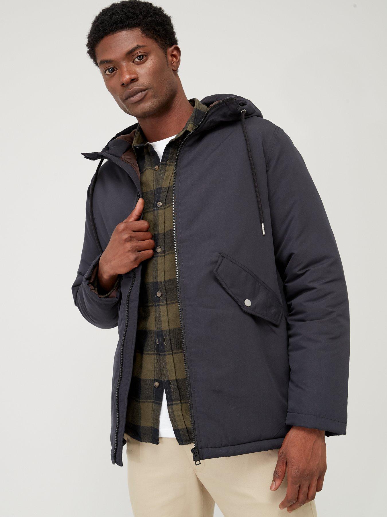 Jack Jones Loop Parka Jacket Black