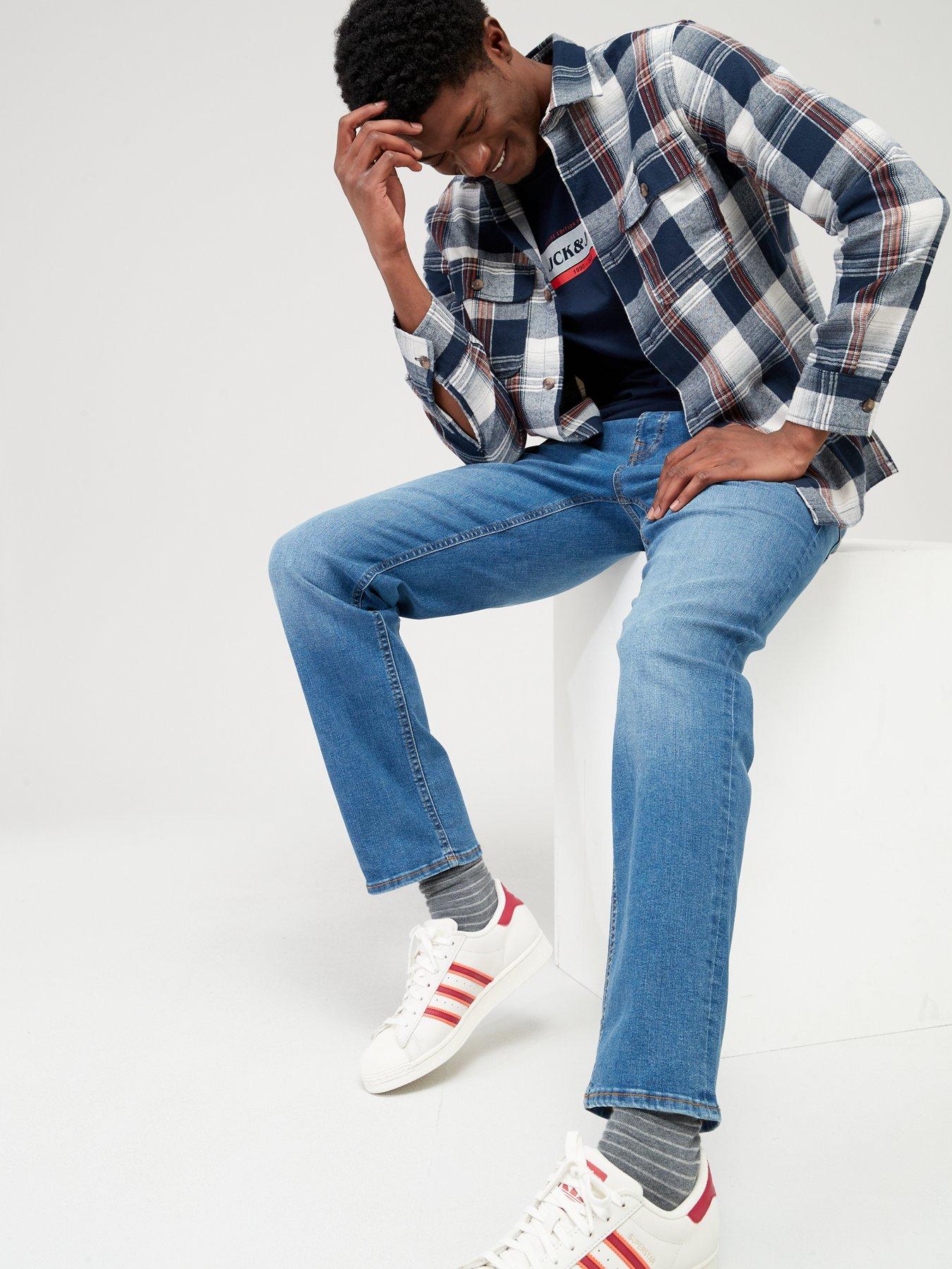 Image 5 of 5 of Jack & Jones Jack &amp; Jones Mike Original Comfort Jeans - Mid Wash