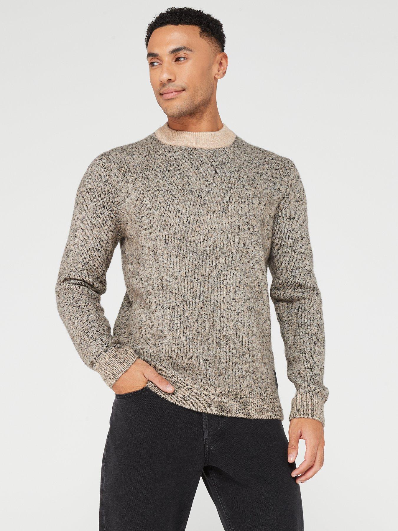 jack-jones-jack-amp-jones-space-knit-mock-neck-jumper-beige