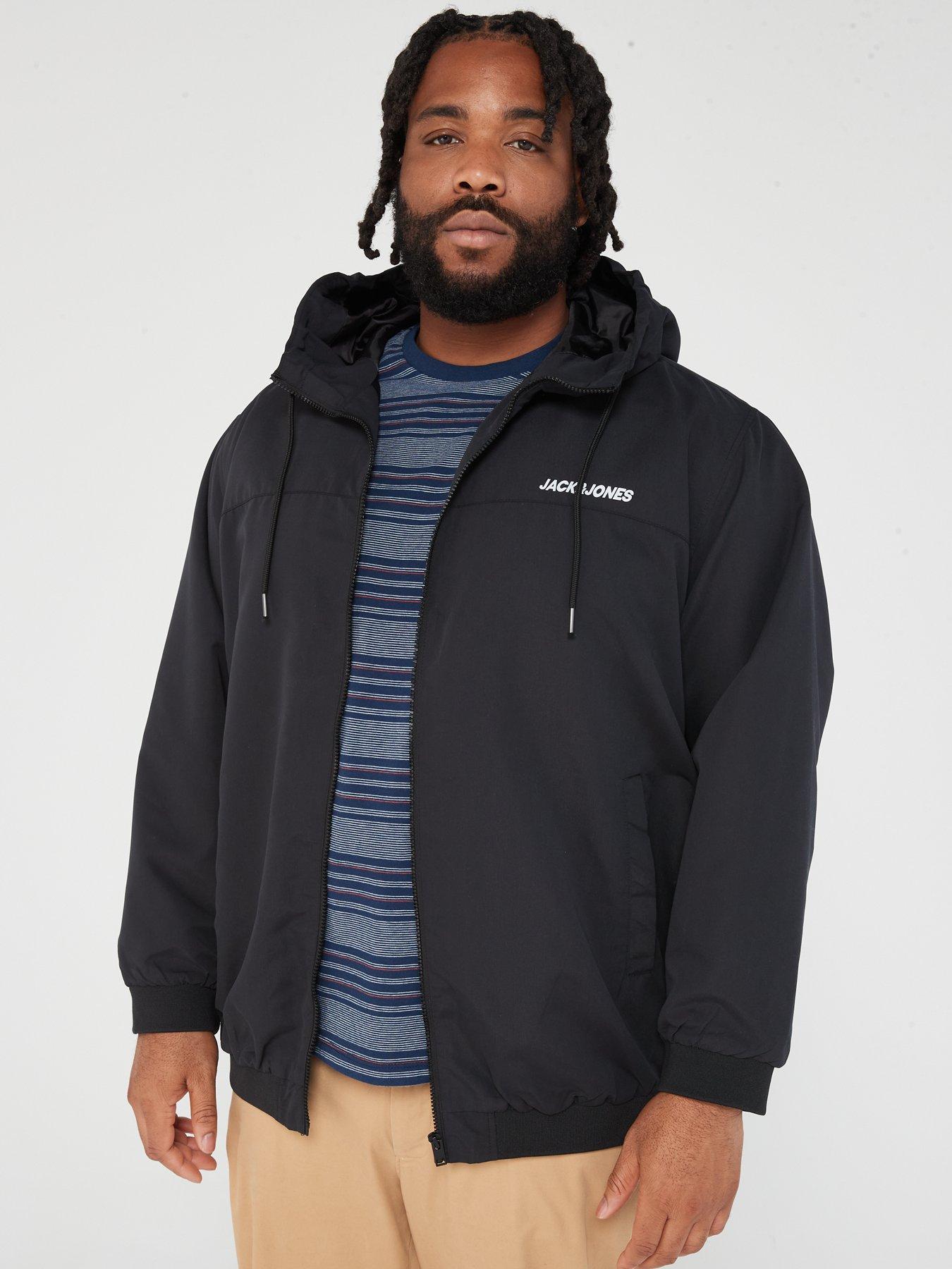 jack-jones-plus-rush-hooded-bomber-jacket-black