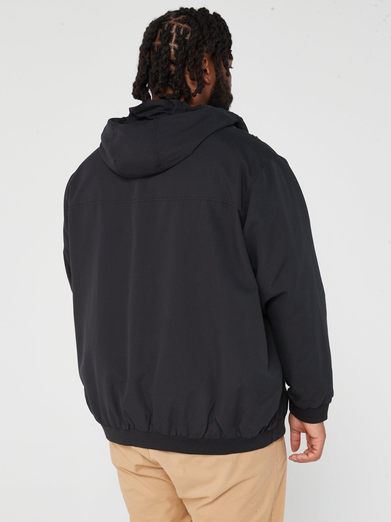 jack-jones-plus-rush-hooded-bomber-jacket-blackstillFront