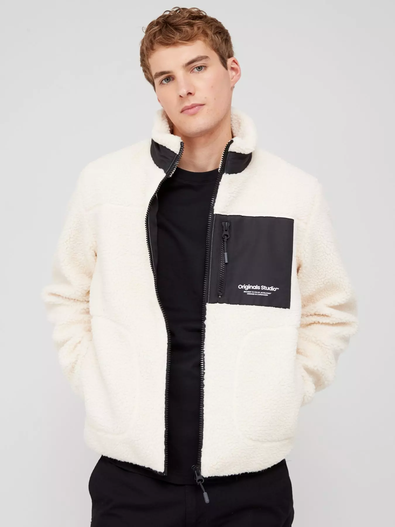 Jack & Jones Teddy Fleece Jacket - Cream