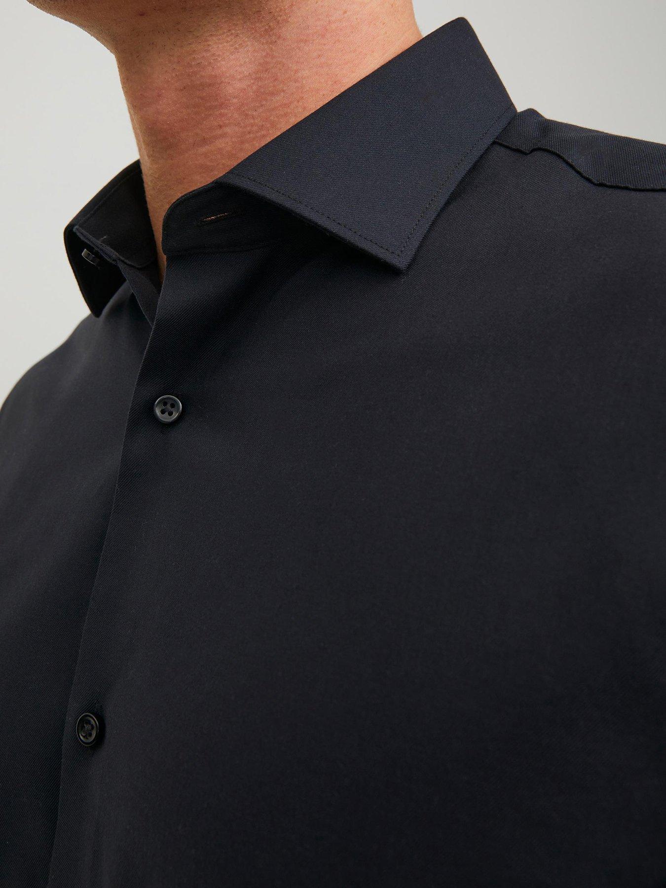 Image 2 of 4 of Jack & Jones Smart Long Sleeve Non Iron Shirt - Black