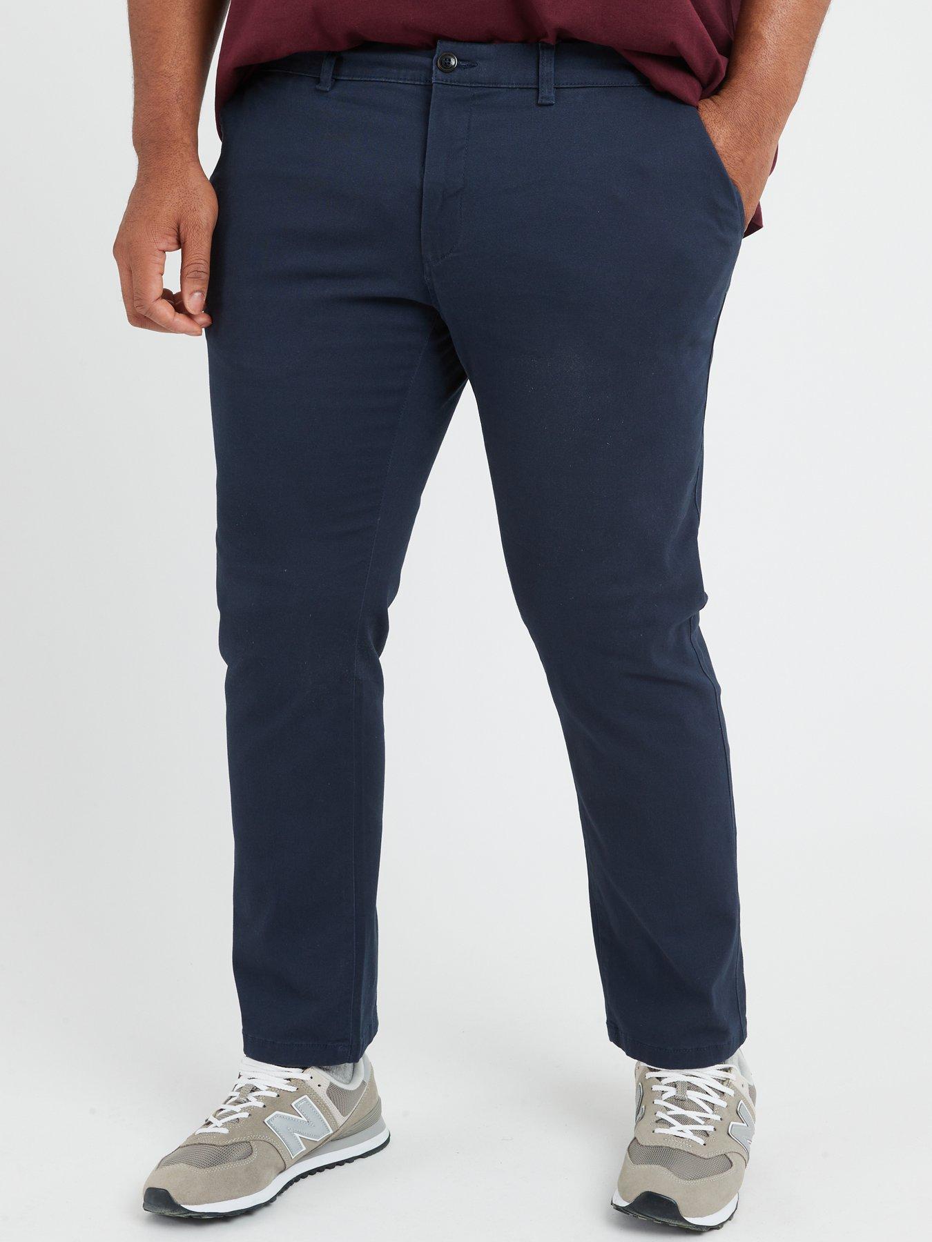 Navy Straight Fit Stretch Chino Trousers | Men | George at ASDA