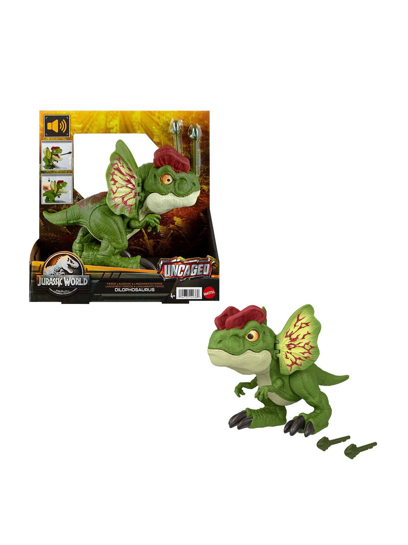 JURASSIC WORLD Fierce Launchin' Dilophosaurus Dinosaur Figure