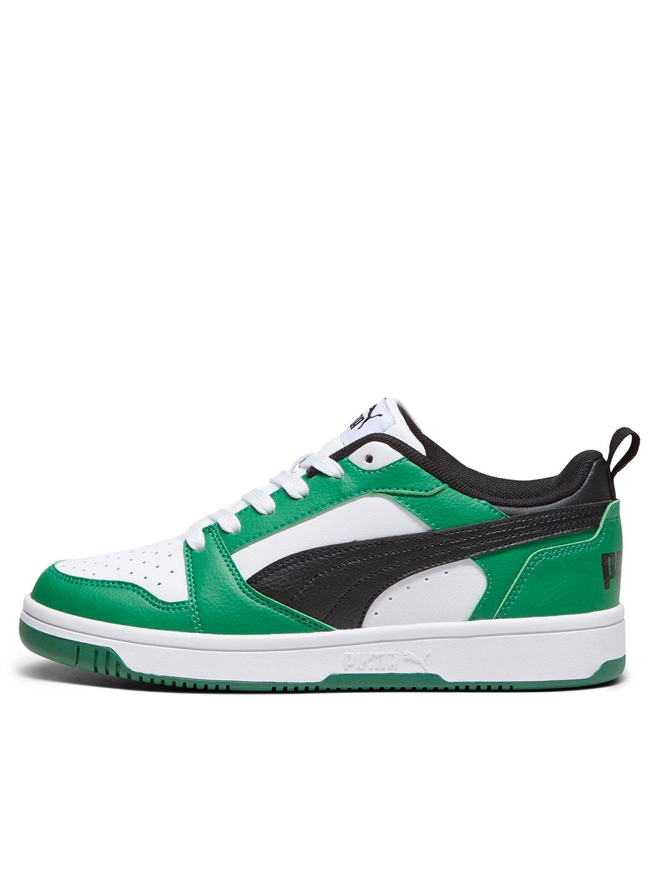 puma-junior-unisex-rebound-v6-low-trainers-whitegreen