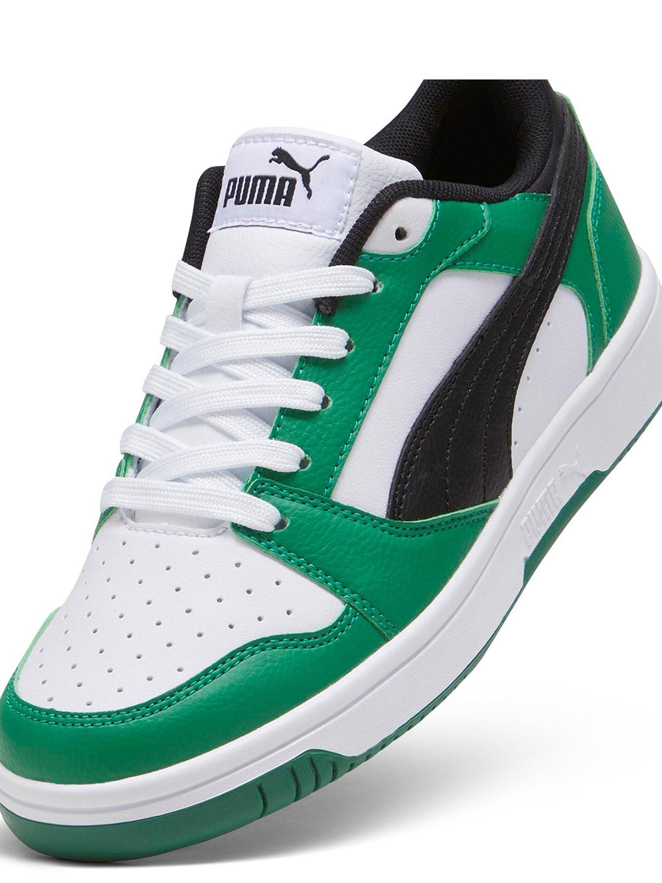 puma-junior-unisex-rebound-v6-low-trainers-whitegreenoutfit