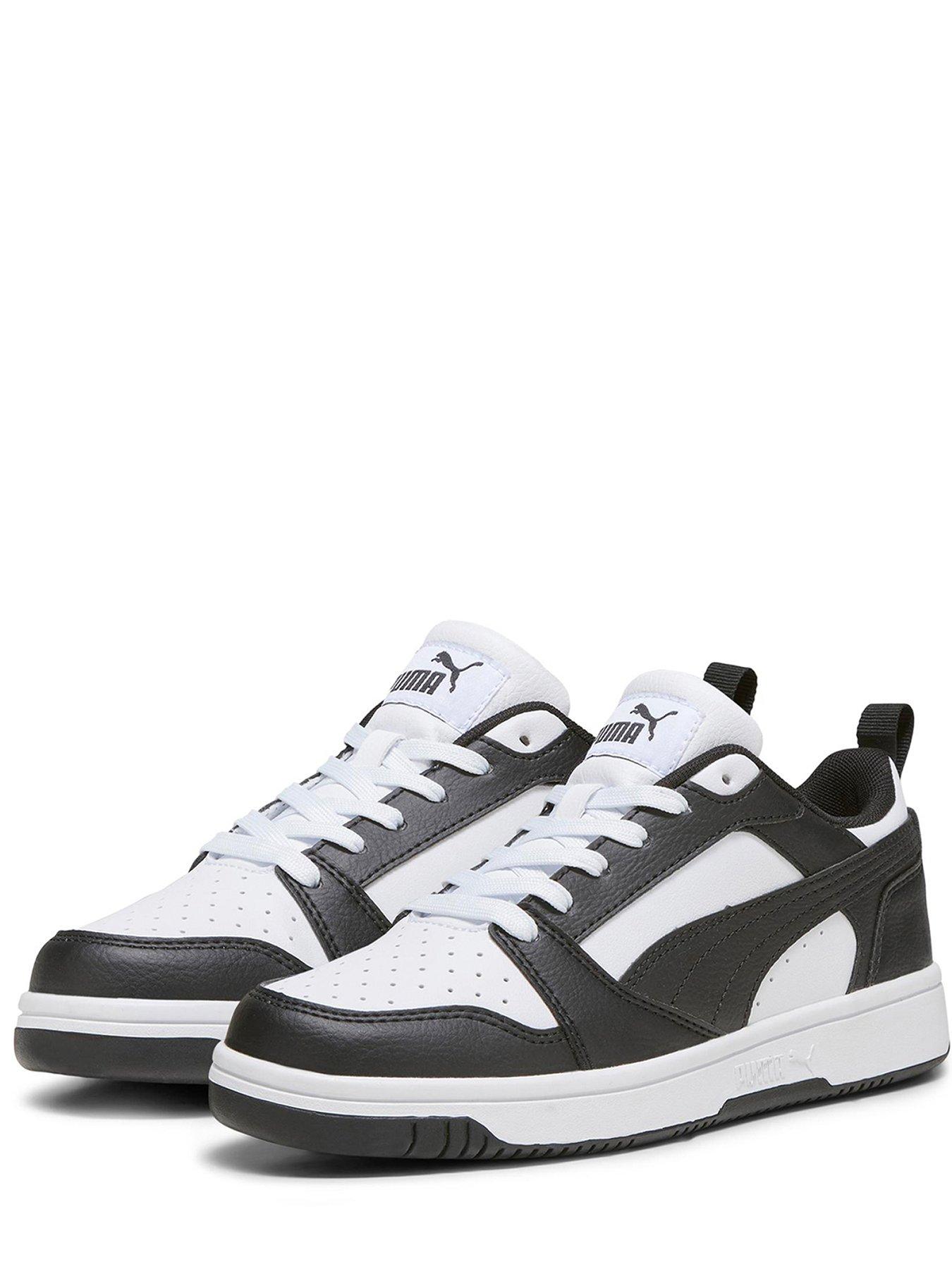 puma-junior-unisex-rebound-v6-low-trainers-whiteblackstillFront