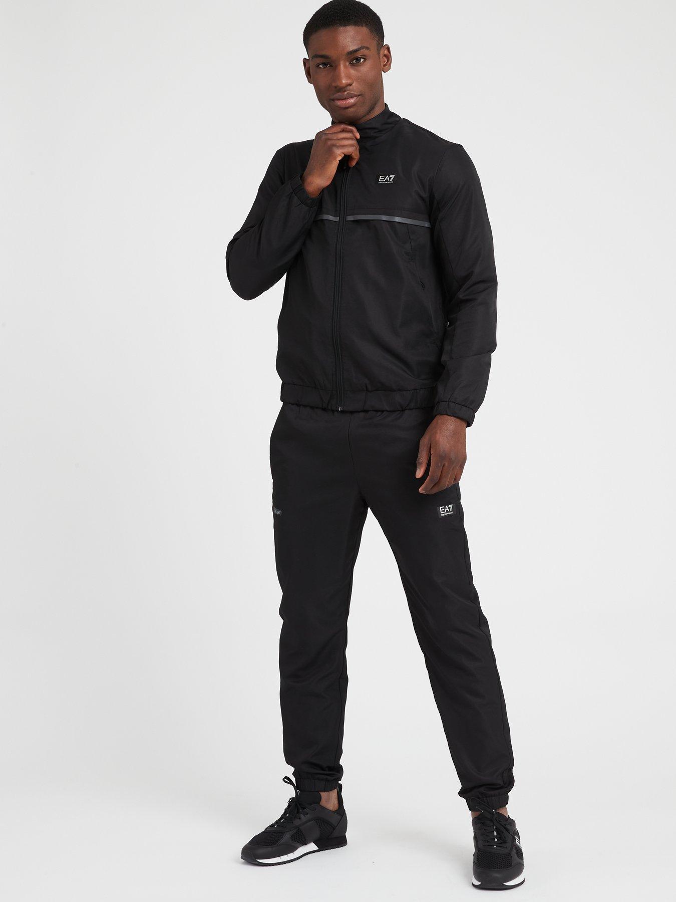 Black Emporio Armani EA7 Overhead Hoodie/Leggings Tracksuit