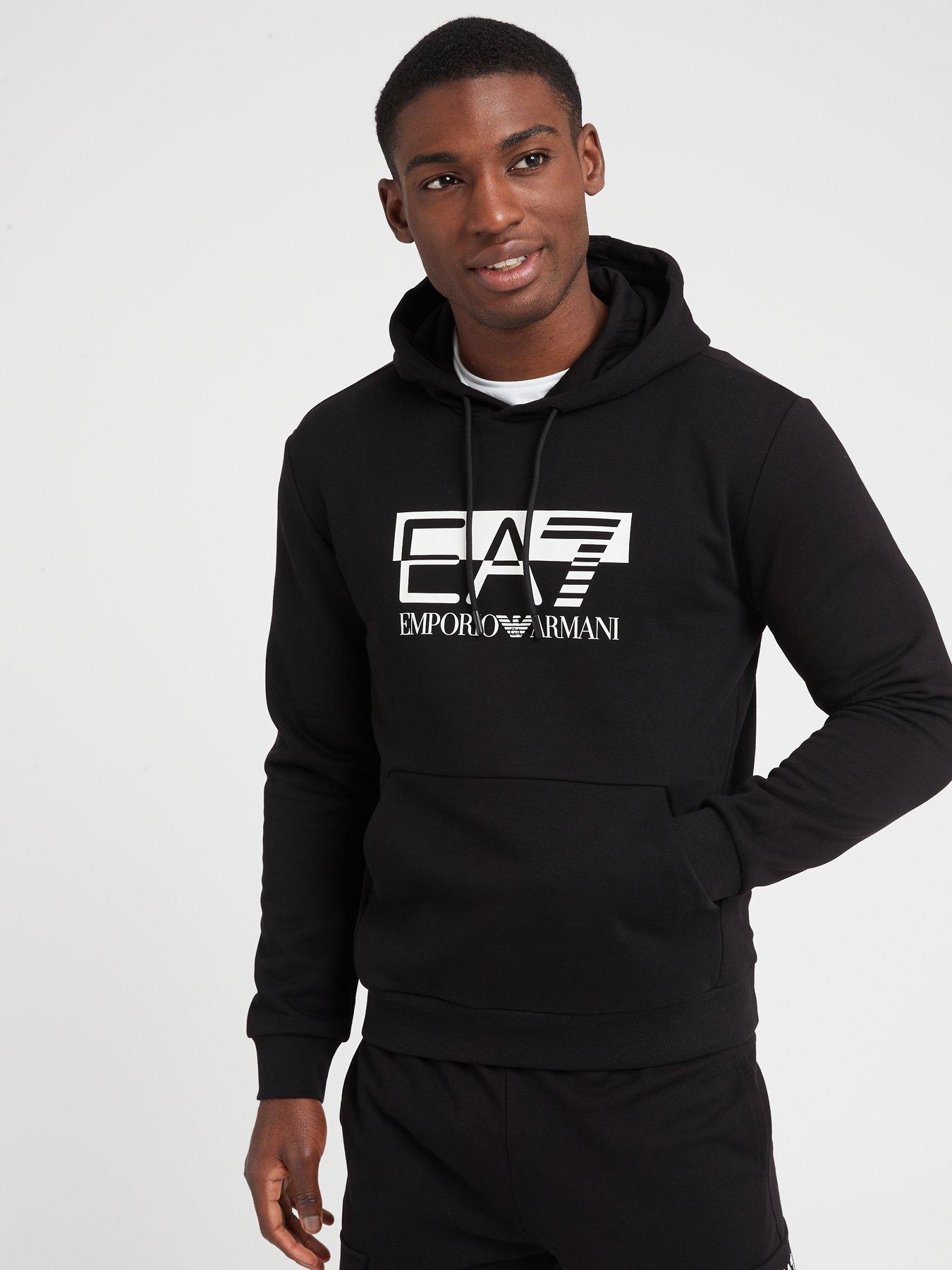 Ea7 black hoodie sale