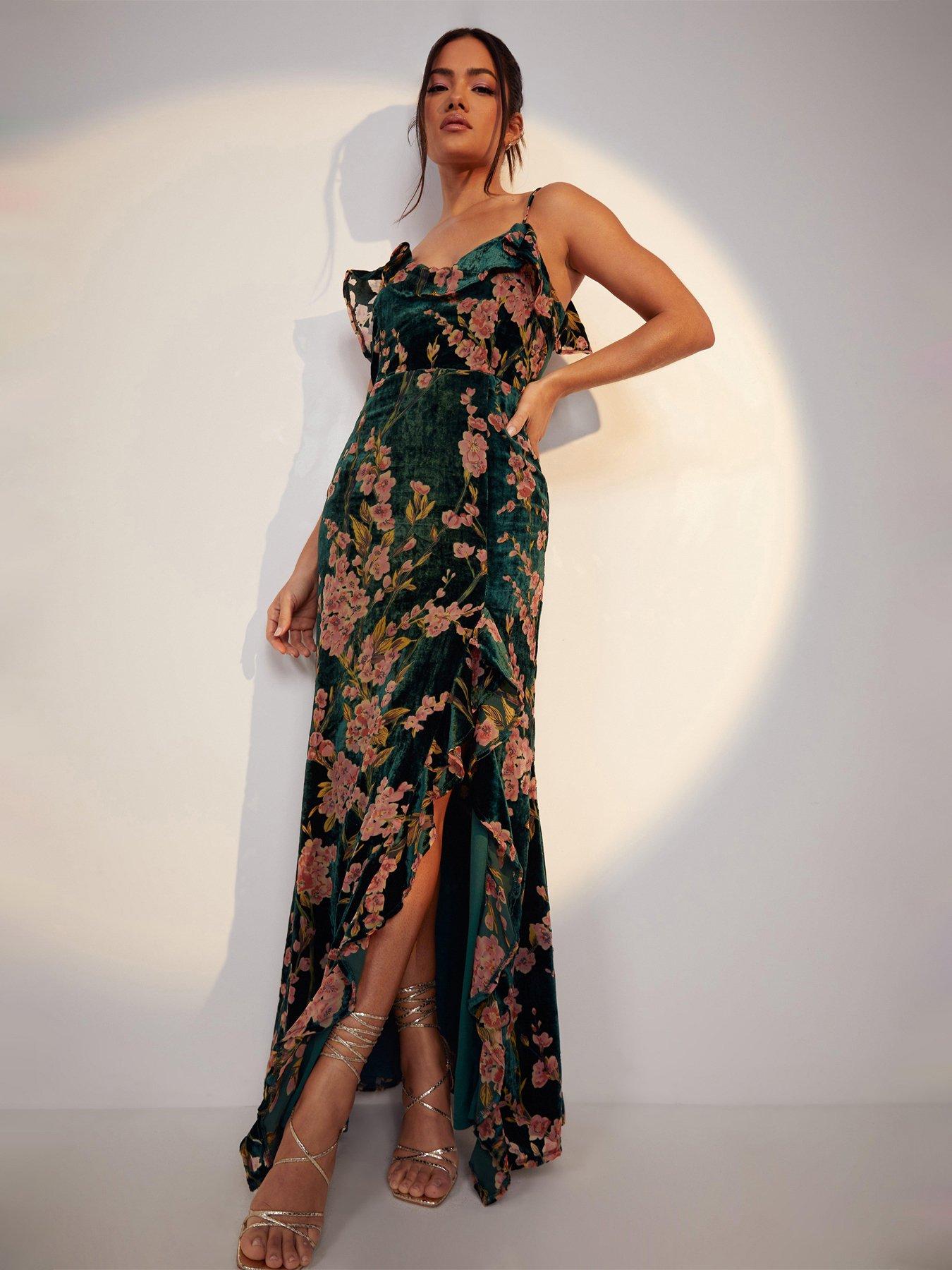 boohoo-floral-strappy-frill-detail-maxi-dress-emeraldfront