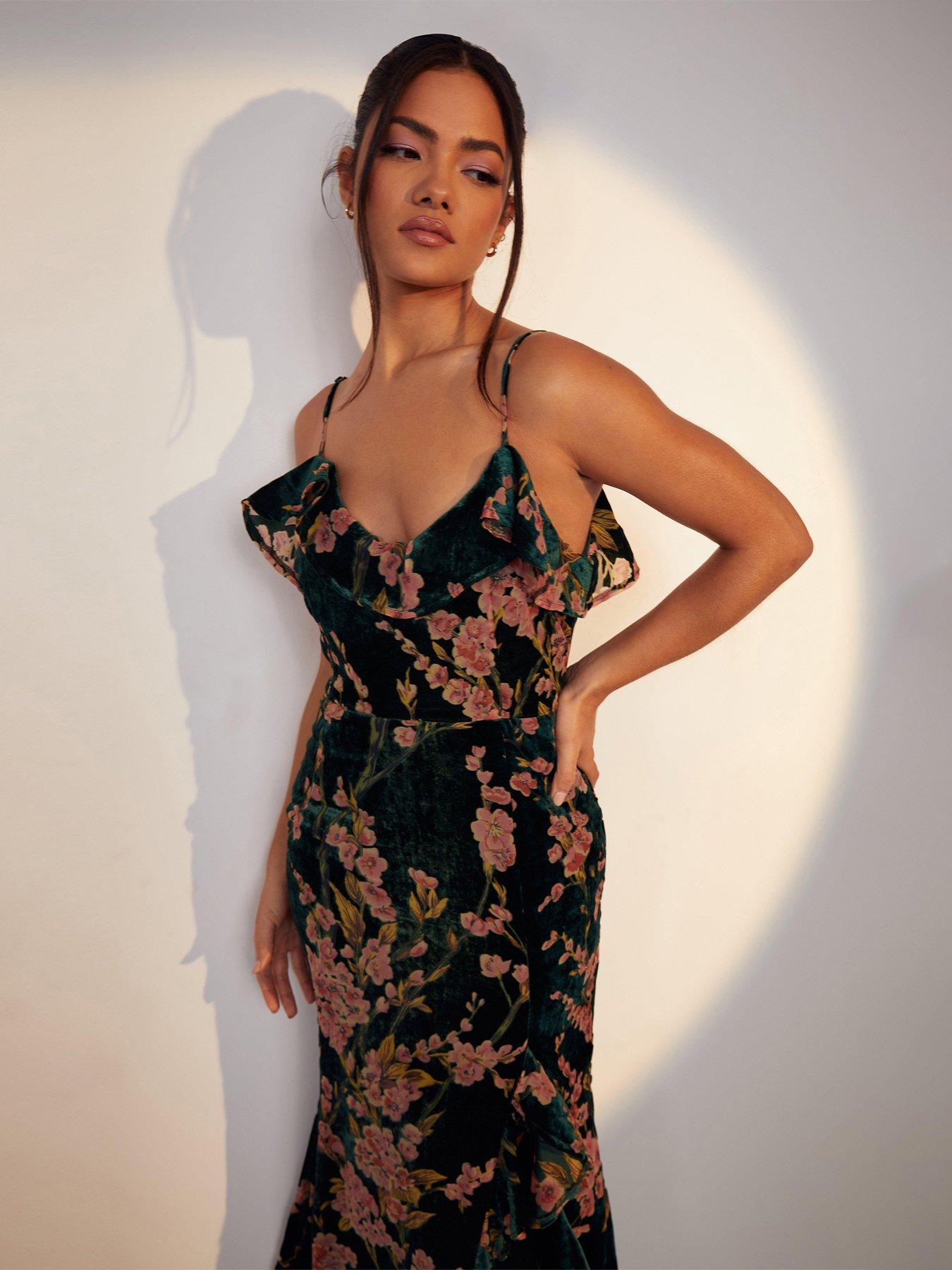 boohoo-floral-strappy-frill-detail-maxi-dress-emeraldback