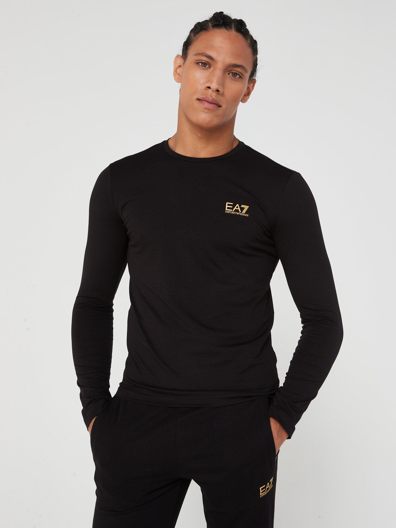 EA7 Emporio Armani Core ID Logo Long Sleeve T Shirt Black Very