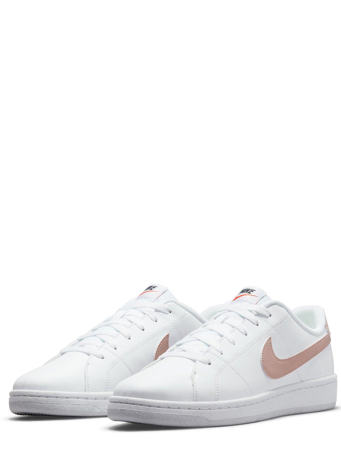 Nike white cheap and rose gold