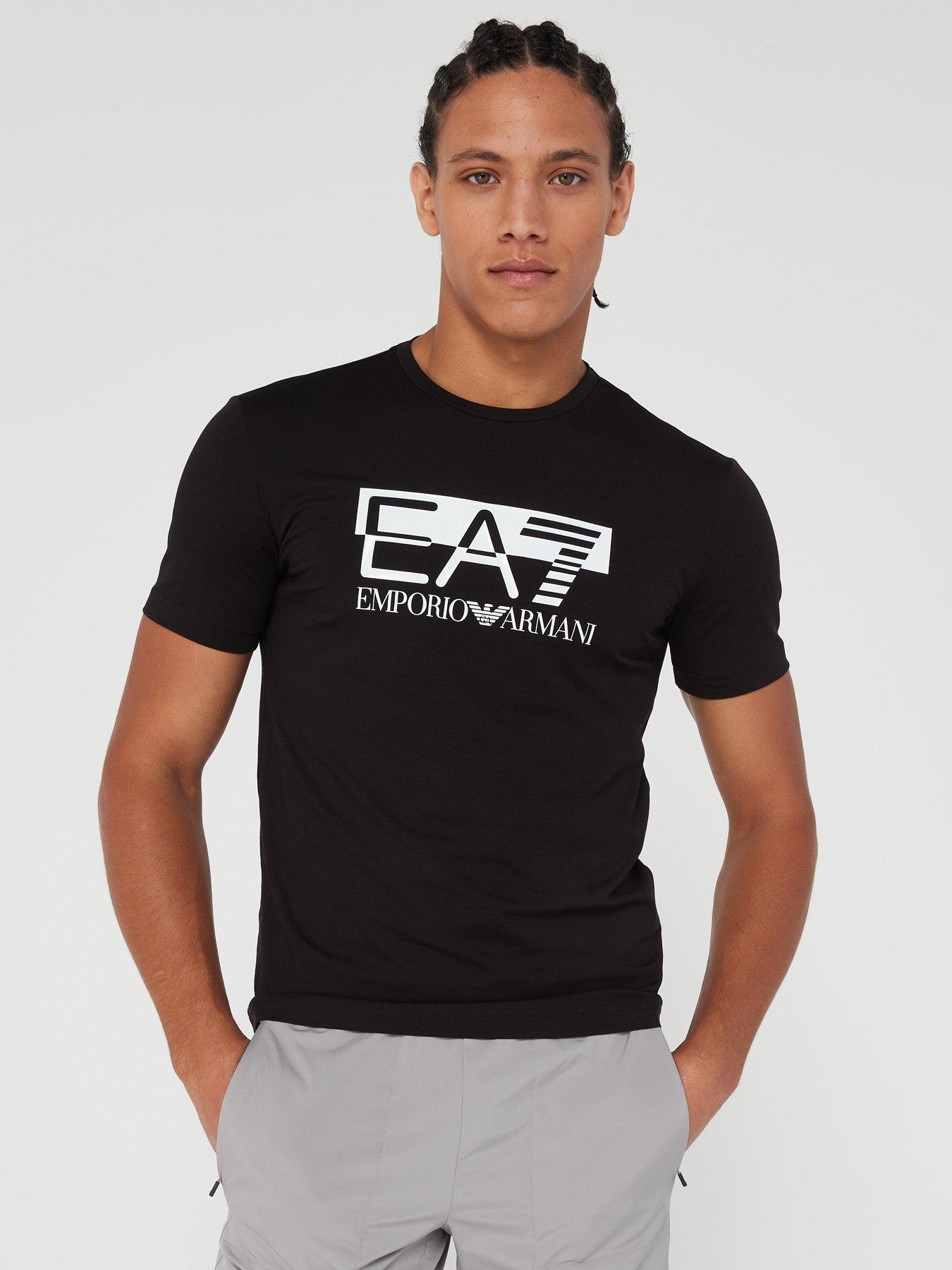 Black, Ea7 emporio armani, T-shirts & polos, Men