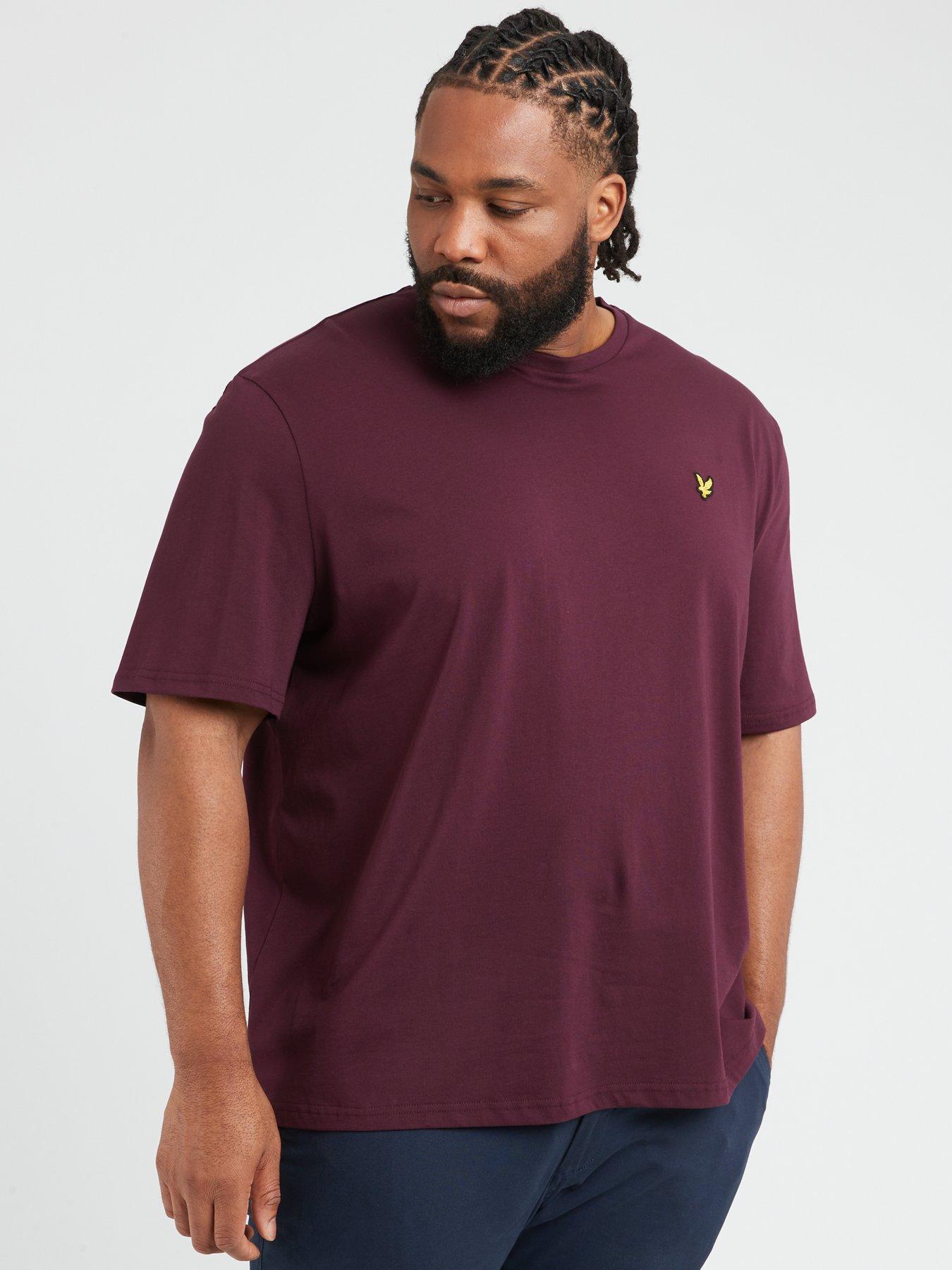 Image 1 of 5 of Lyle & Scott Lyle &amp; Scott Big &amp; Tall Plain T-Shirt - Dark Red