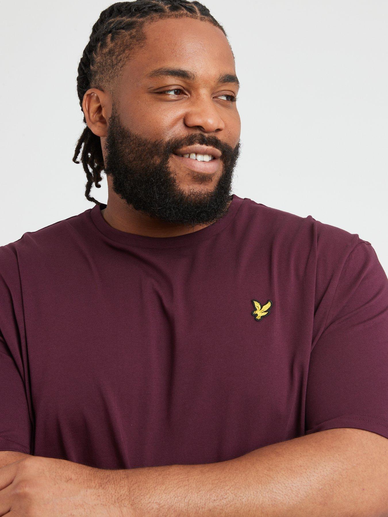 Image 4 of 5 of Lyle & Scott Lyle &amp; Scott Big &amp; Tall Plain T-Shirt - Dark Red