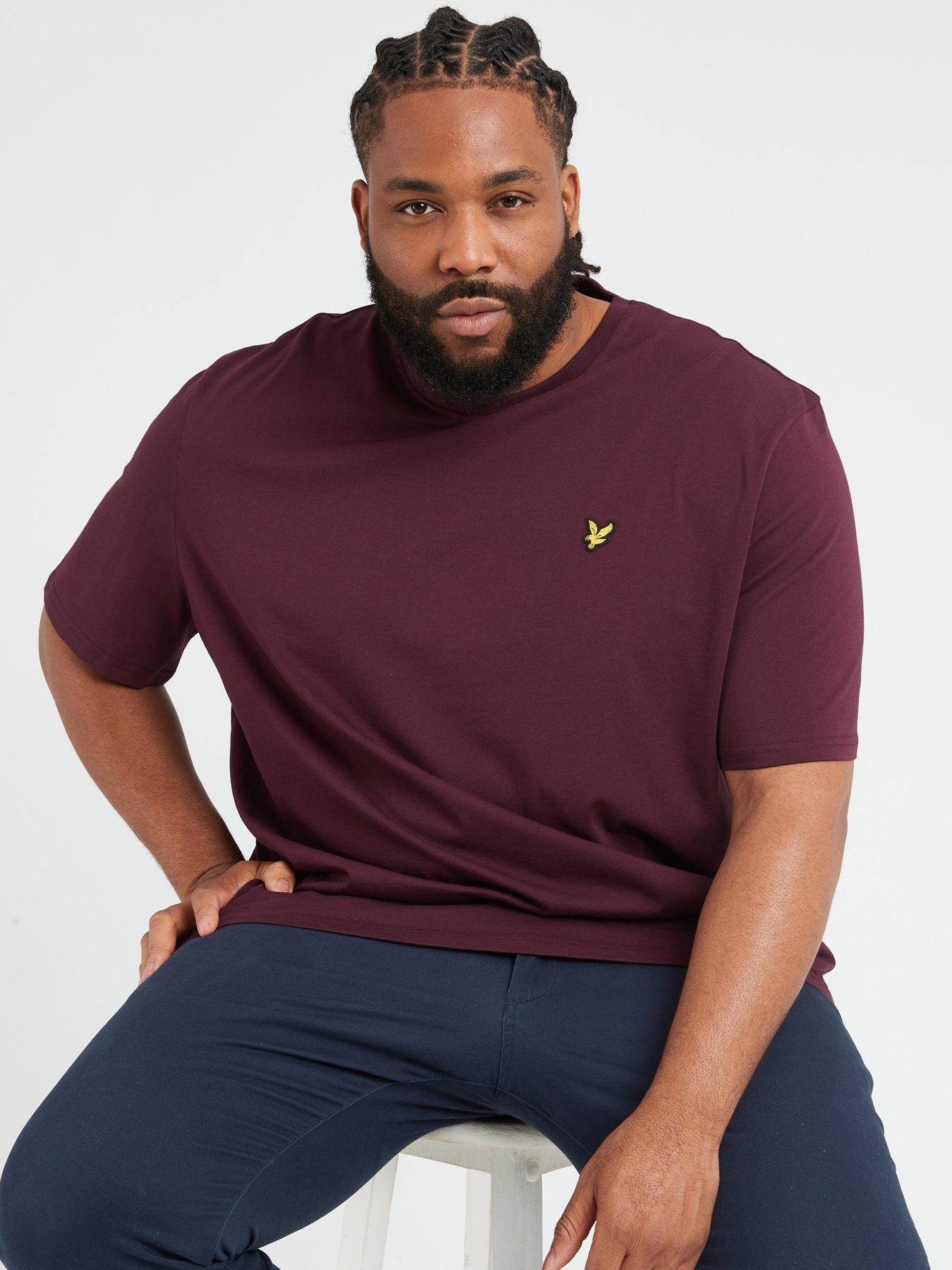Image 5 of 5 of Lyle & Scott Lyle &amp; Scott Big &amp; Tall Plain T-Shirt - Dark Red
