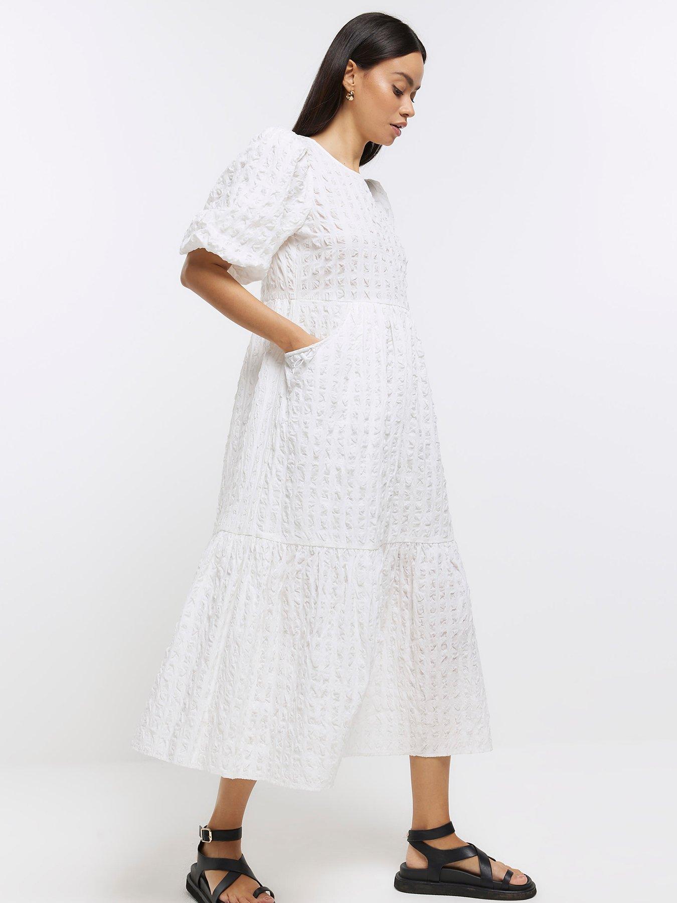 river-island-pocket-smock-midi-dress-whiteoutfit