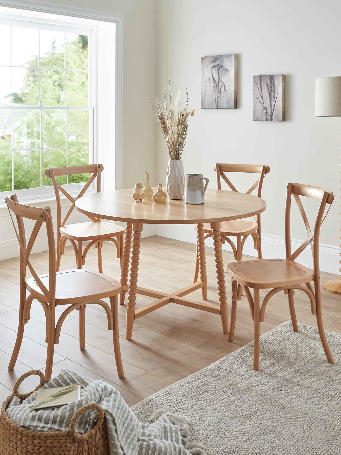 Julian Bowen Chelsea 120 cm Round Glass Dining Table 4 Madrid