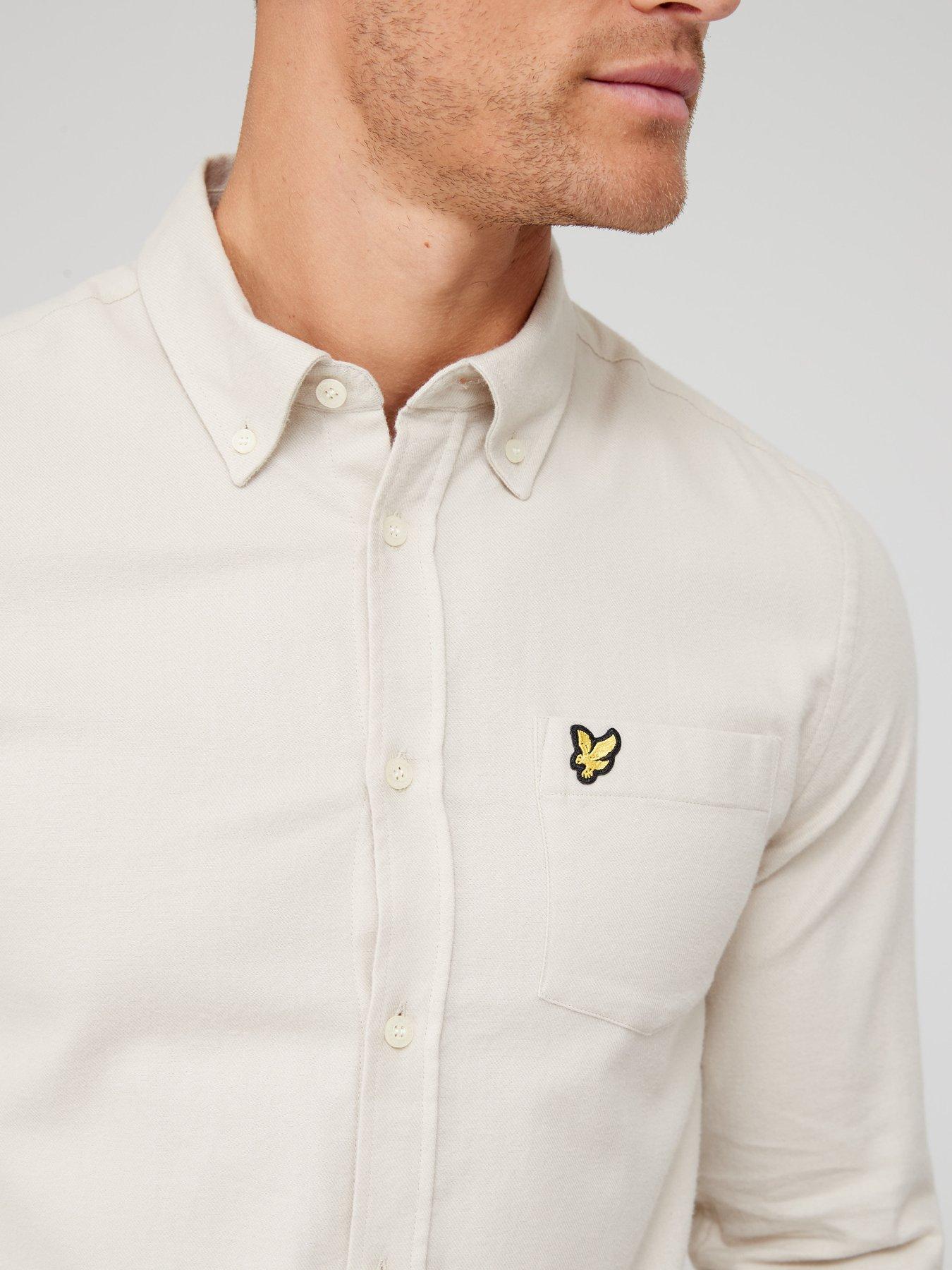 lyle-scott-lyle-amp-scott-plain-flannel-shirt-creamoutfit