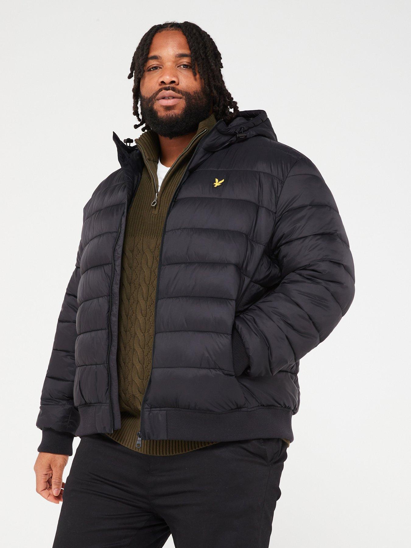 Lyle and scott hooded puffer hot sale jacket black