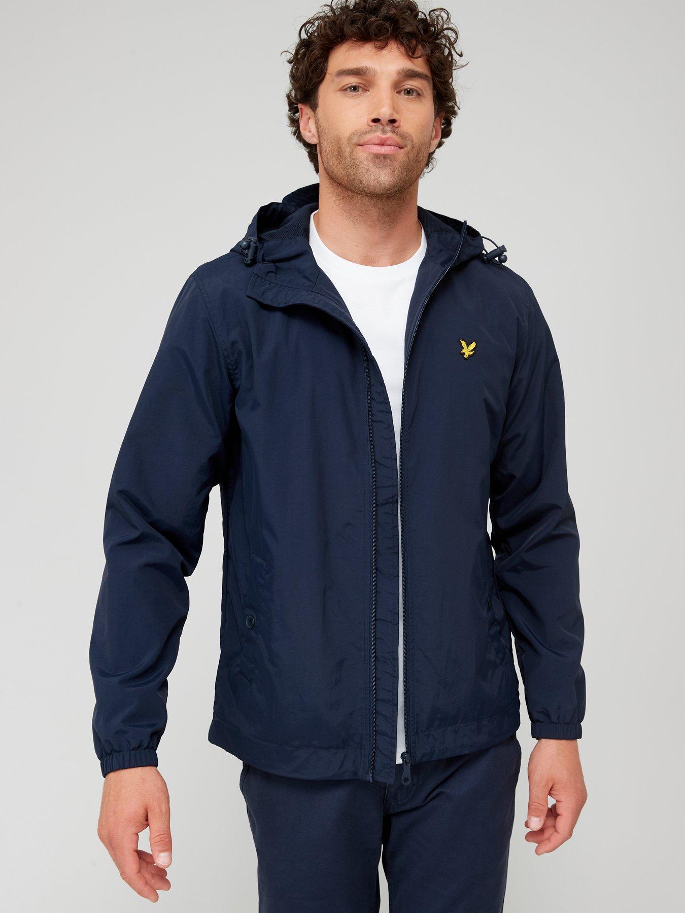 Lyle and scott zip hot sale through hooded jacket navy