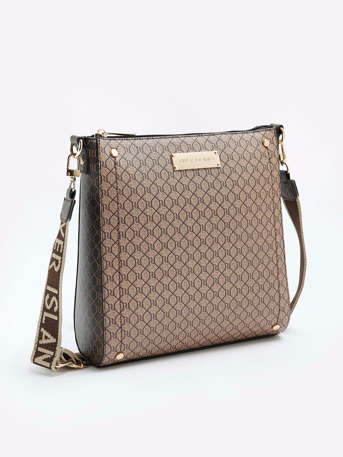 River Island Monogram Messenger Bag Brown Very Ireland
