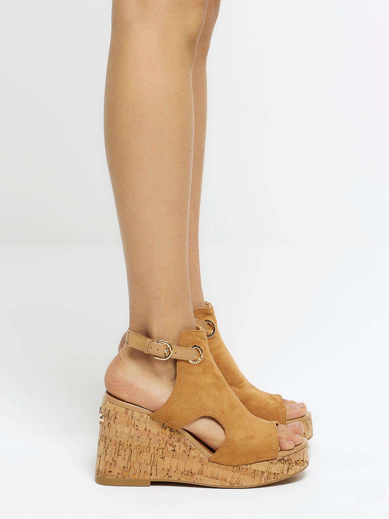 River Island Open Toe Wedges Brown Very Ireland