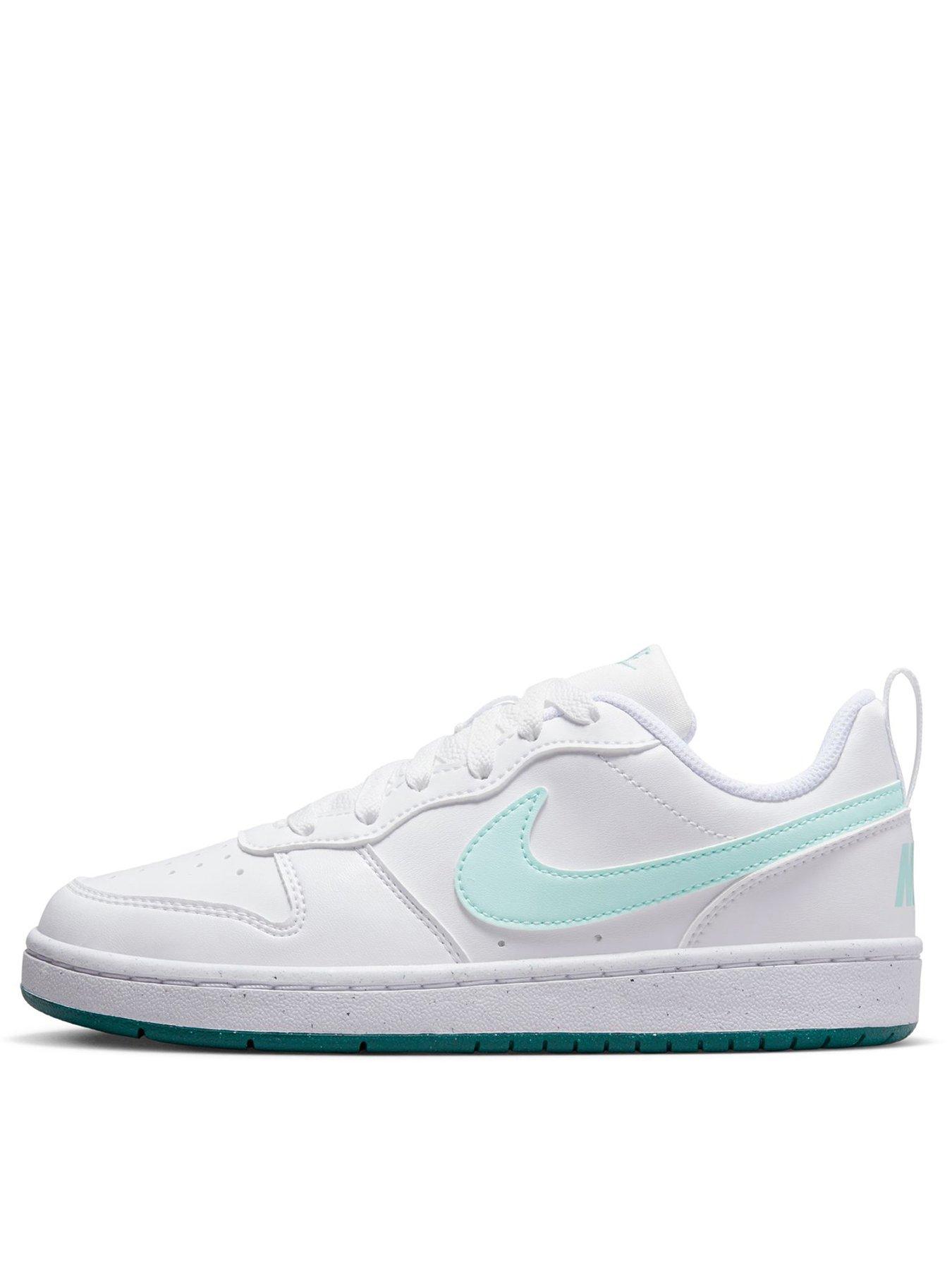 Nike Older Girls Court Borough Low Recraft Trainers - White/Green - Size 5 Older