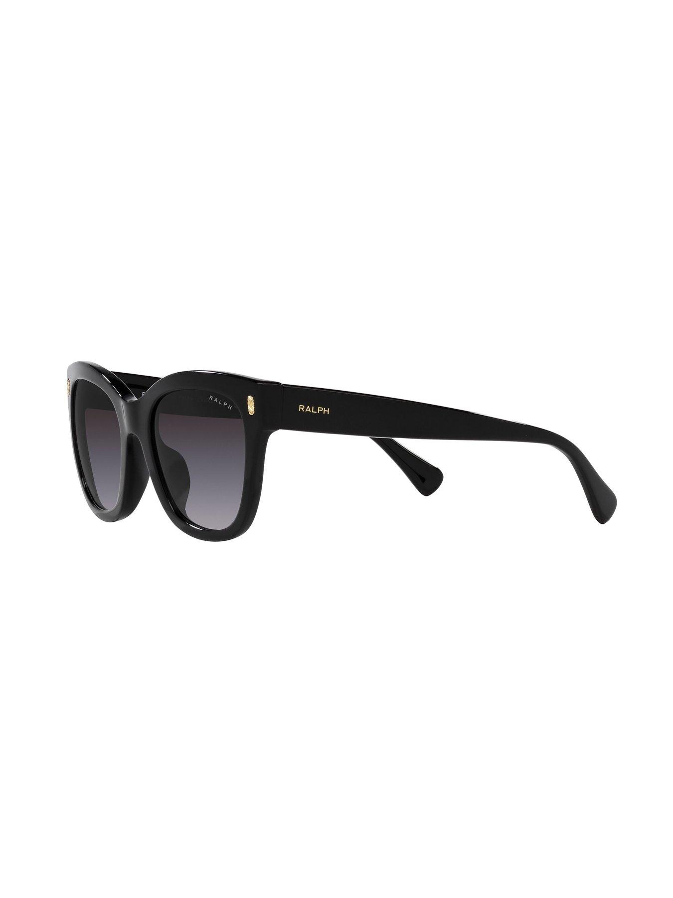 Image 4 of 4 of Ralph Oval Acetate Sunglass - Black
