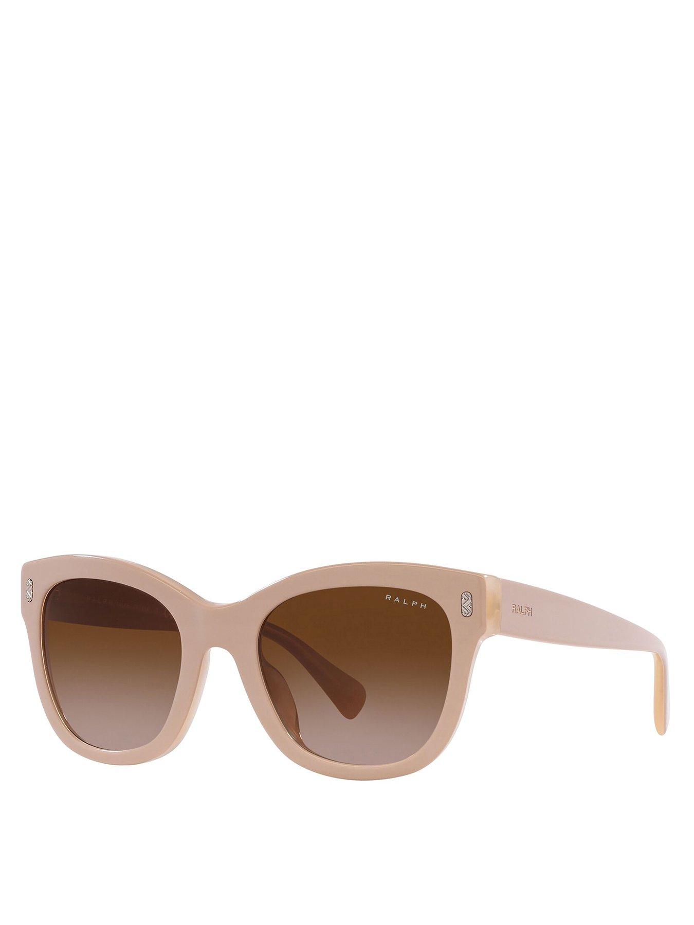 undefined Oval Acetate Sunglasses - Beige