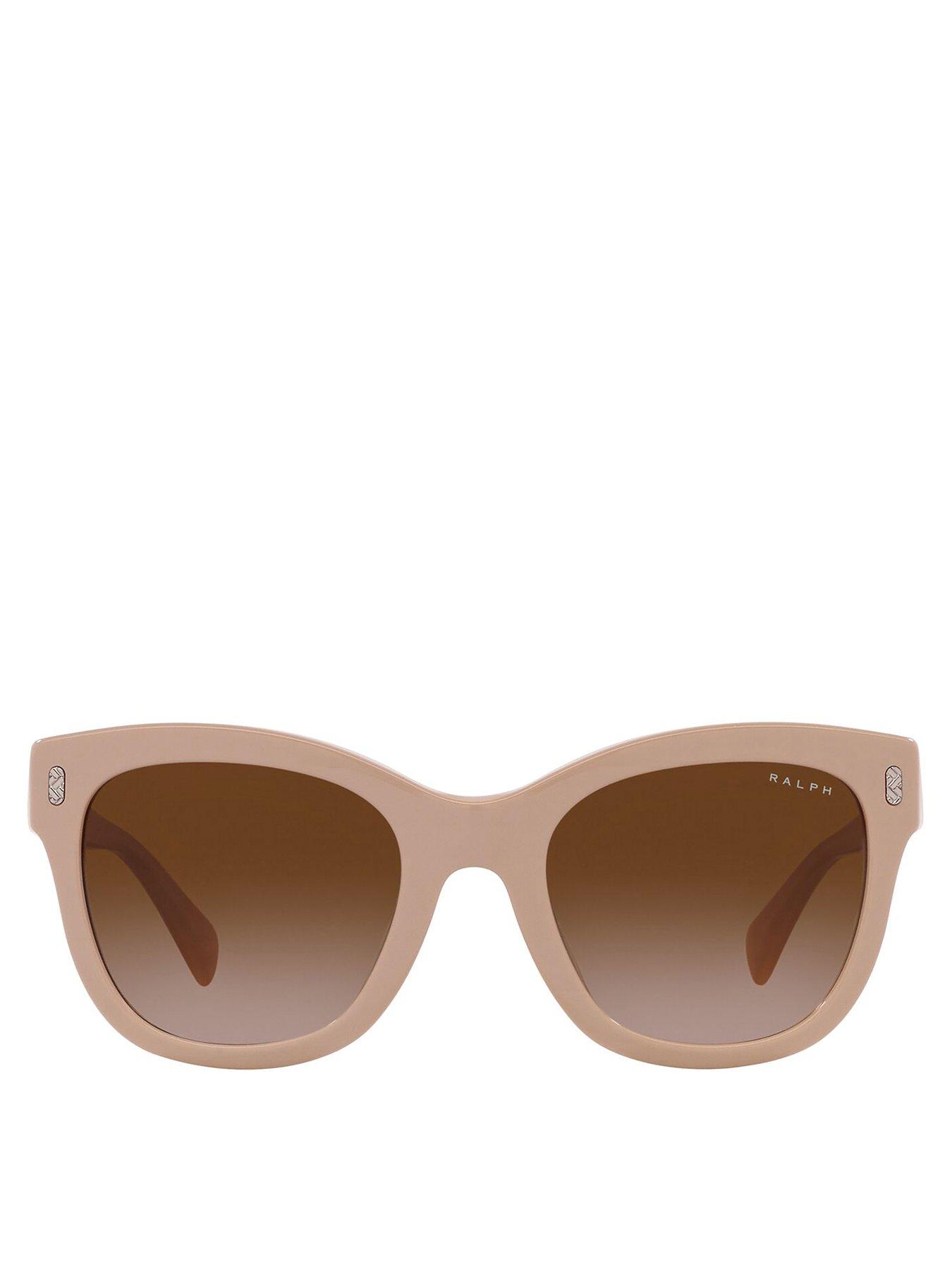 Image 3 of 4 of Ralph Oval Acetate Sunglasses - Beige