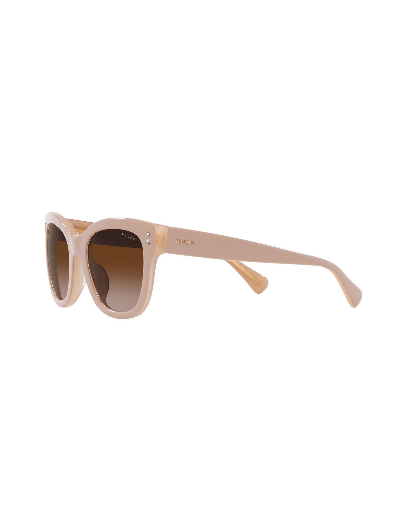 Image 4 of 4 of Ralph Oval Acetate Sunglasses - Beige