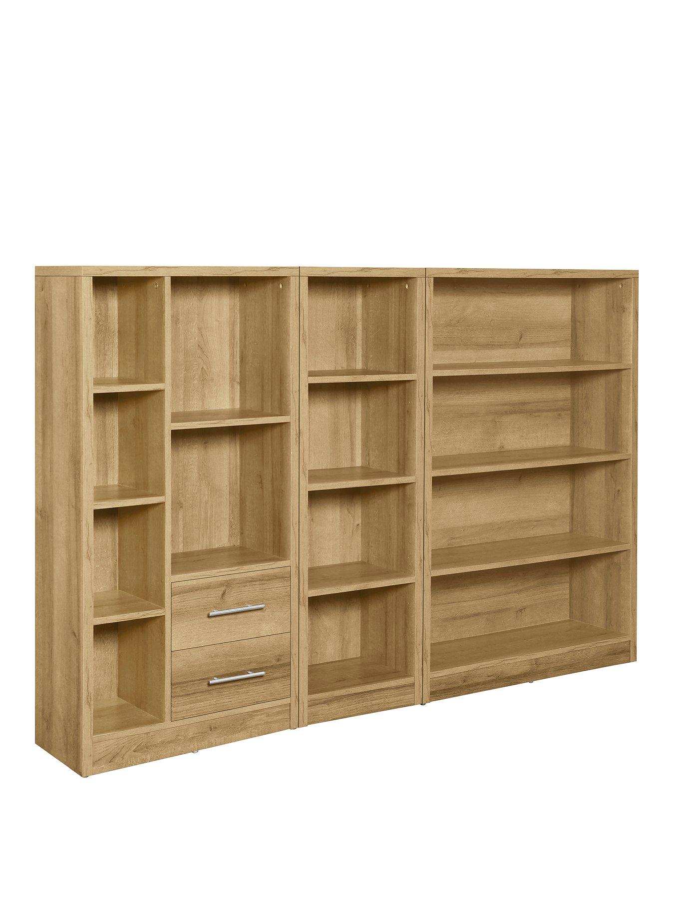 very-home-metro-3-piece-storage-bookcase-package-oaknbsp--fscreg-certifiedback