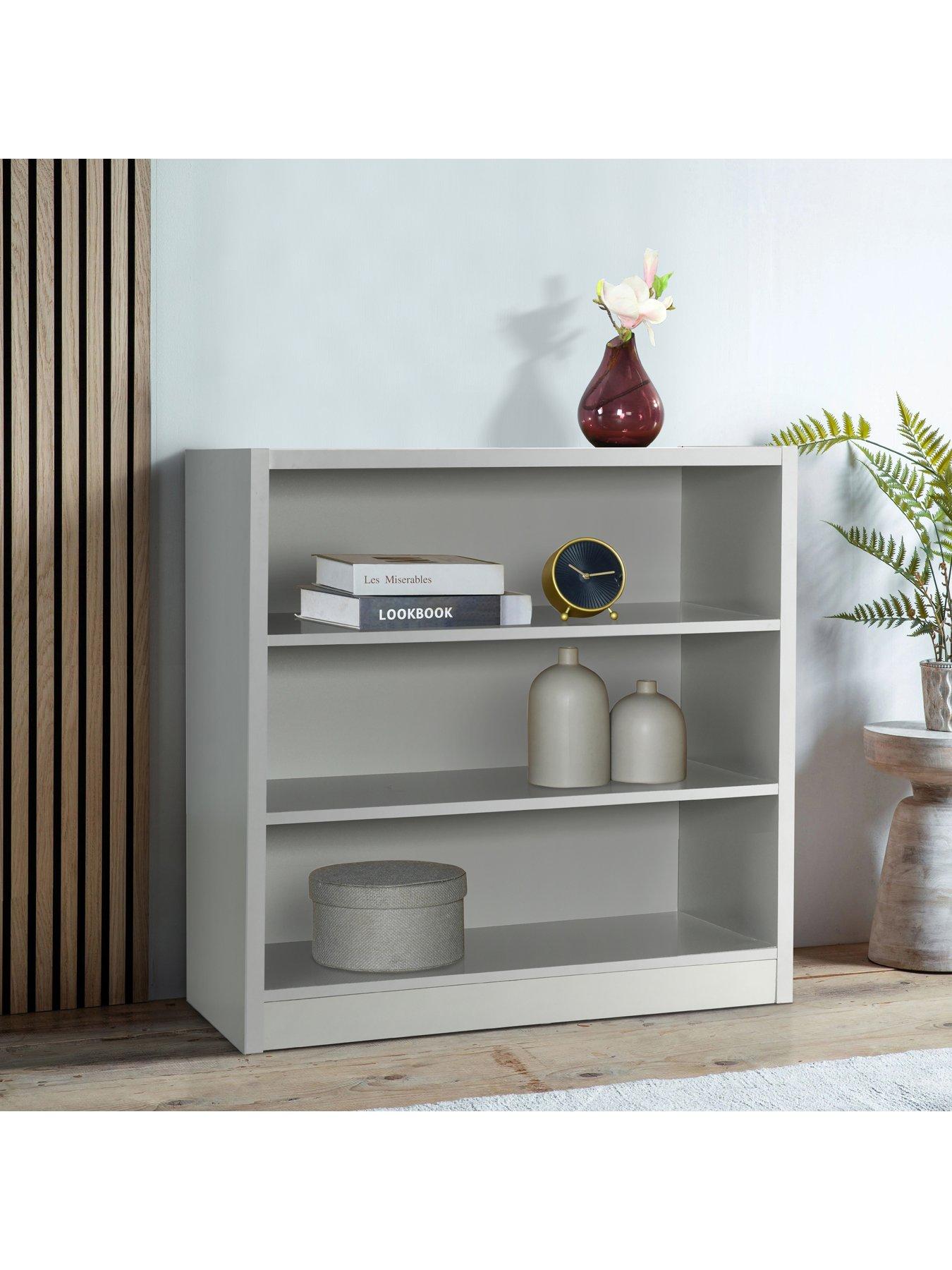 Very Home Metro Small Wide Bookcase - Grey - FSC® Certified